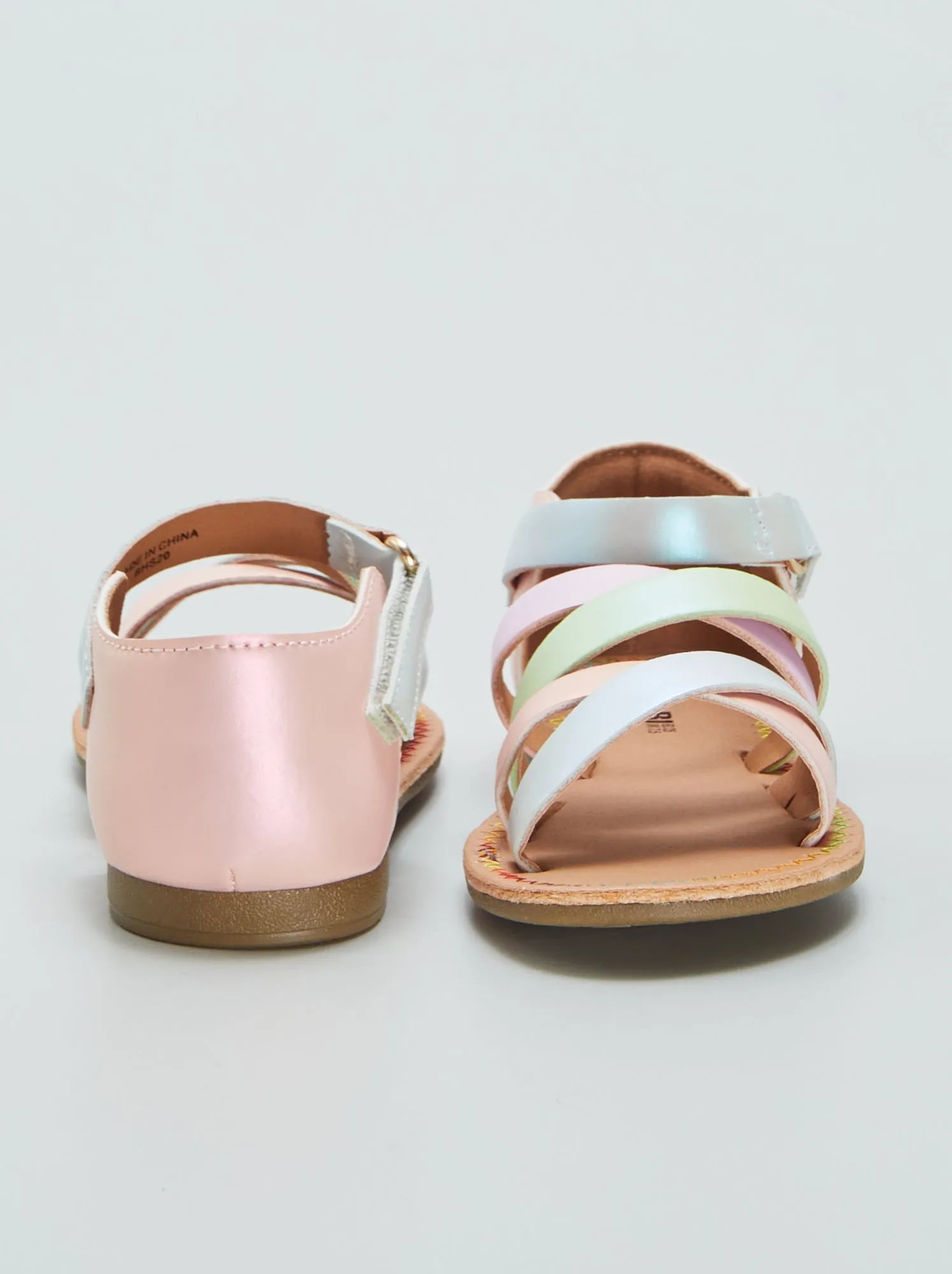 Sandali con cinturini multicolore - ROSA