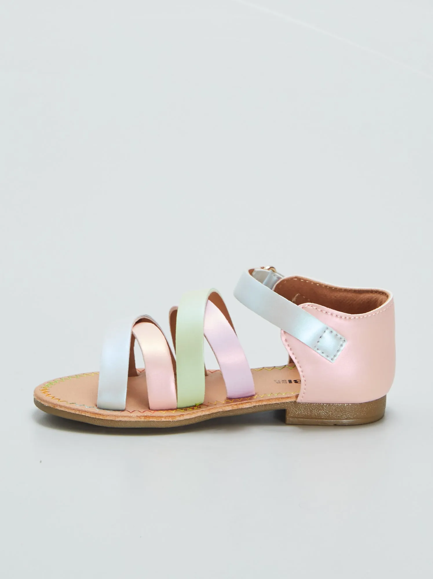 Sandali con cinturini multicolore - ROSA