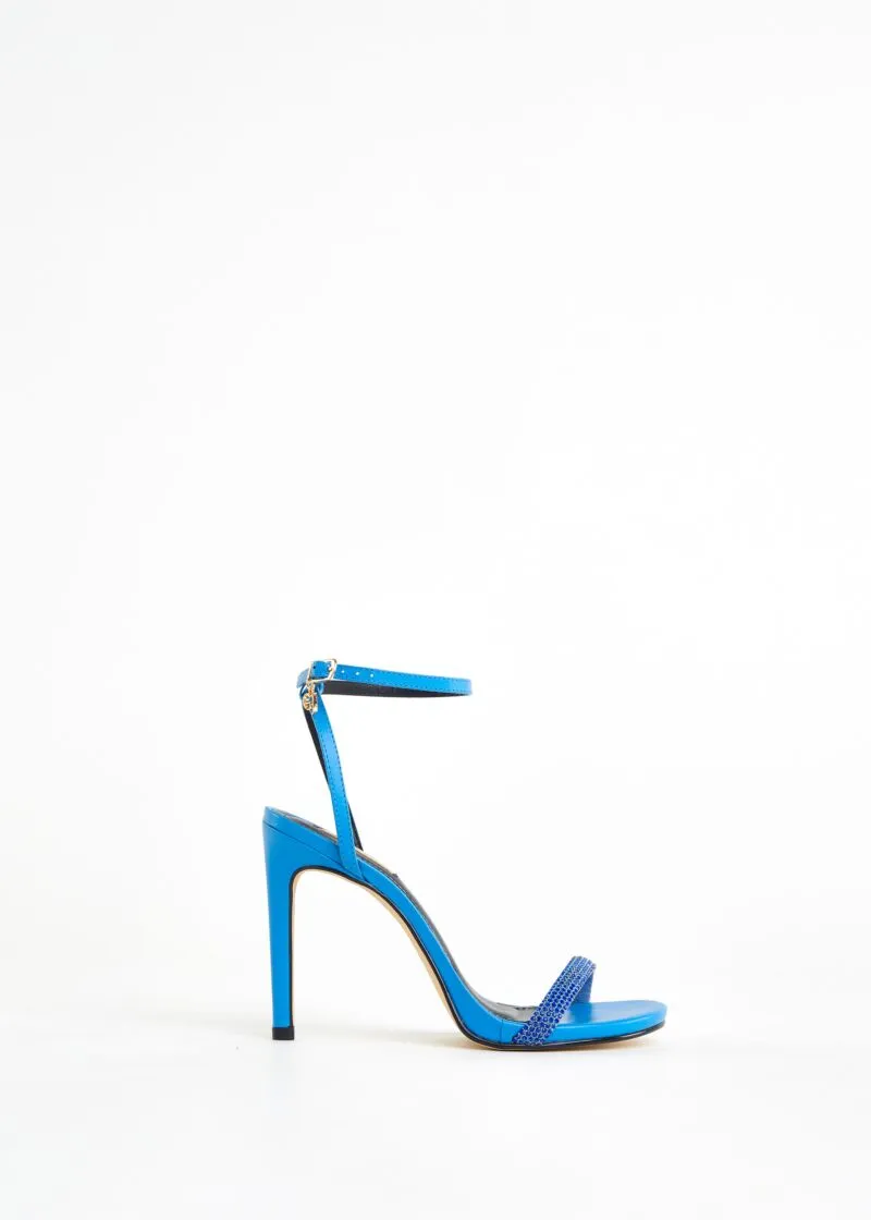 Sandali in pelle con strass