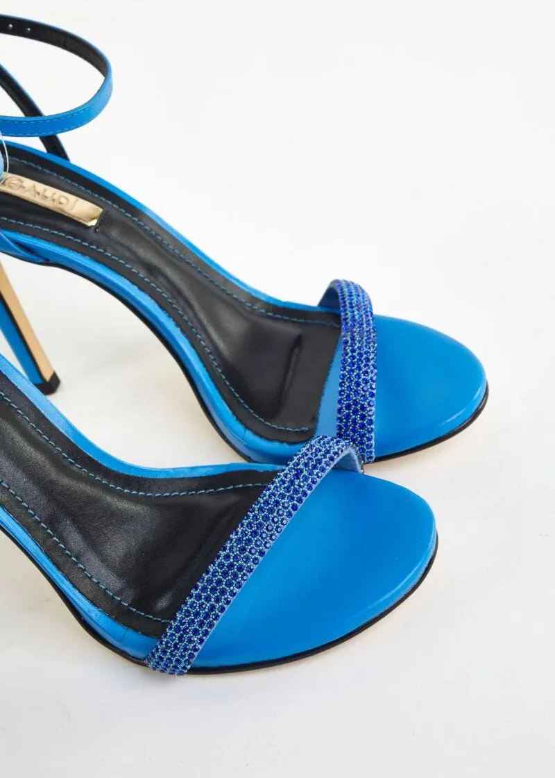Sandali in pelle con strass