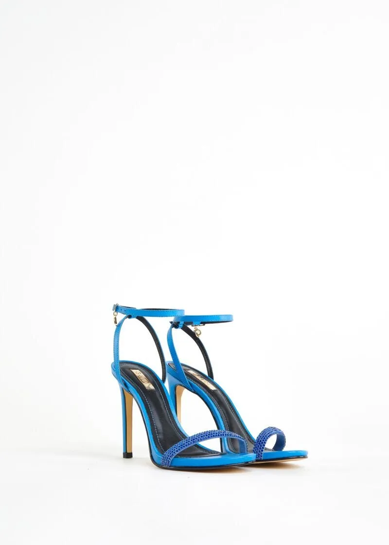 Sandali in pelle con strass