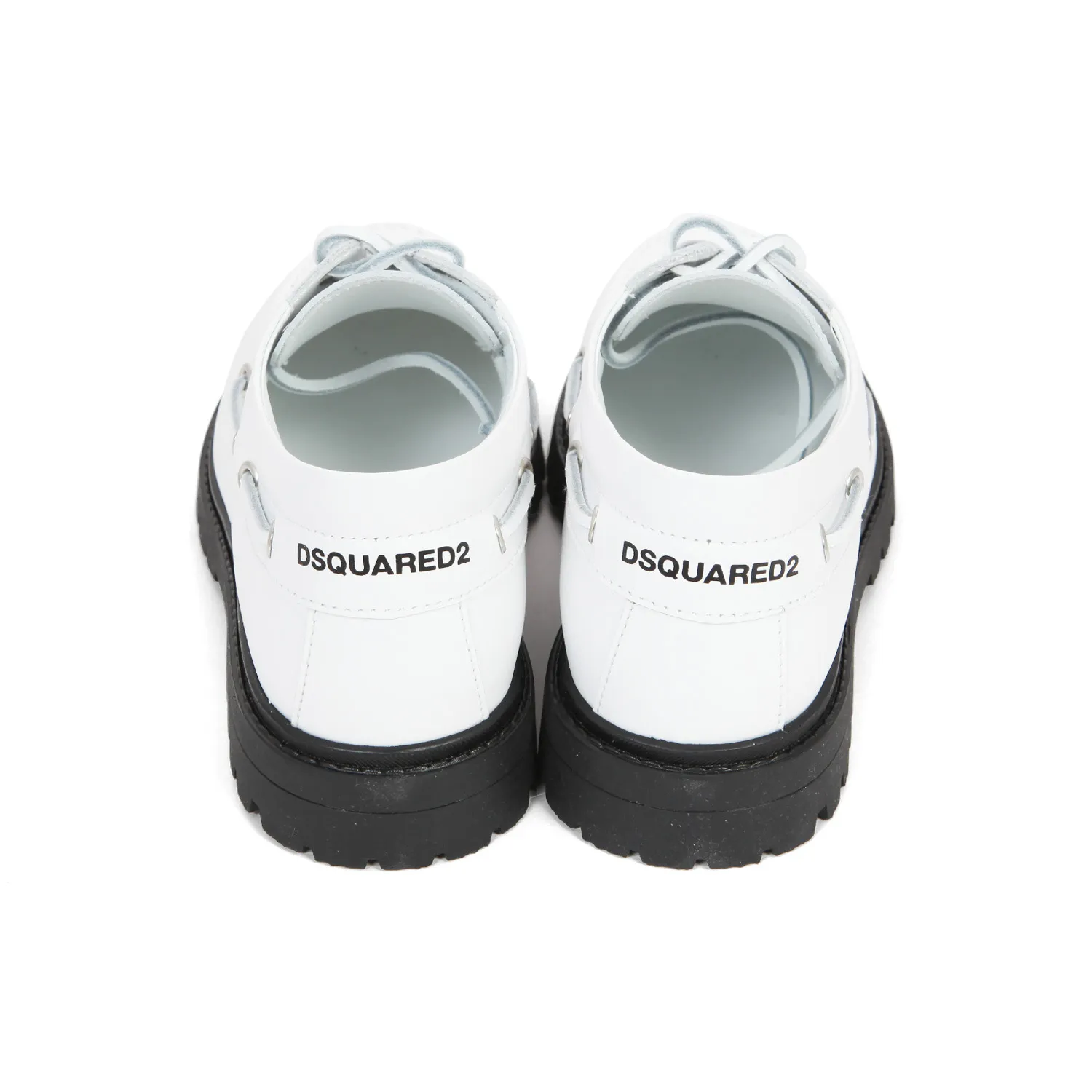Scarpa Unisex Da Barca Bianca E Nera Teenager