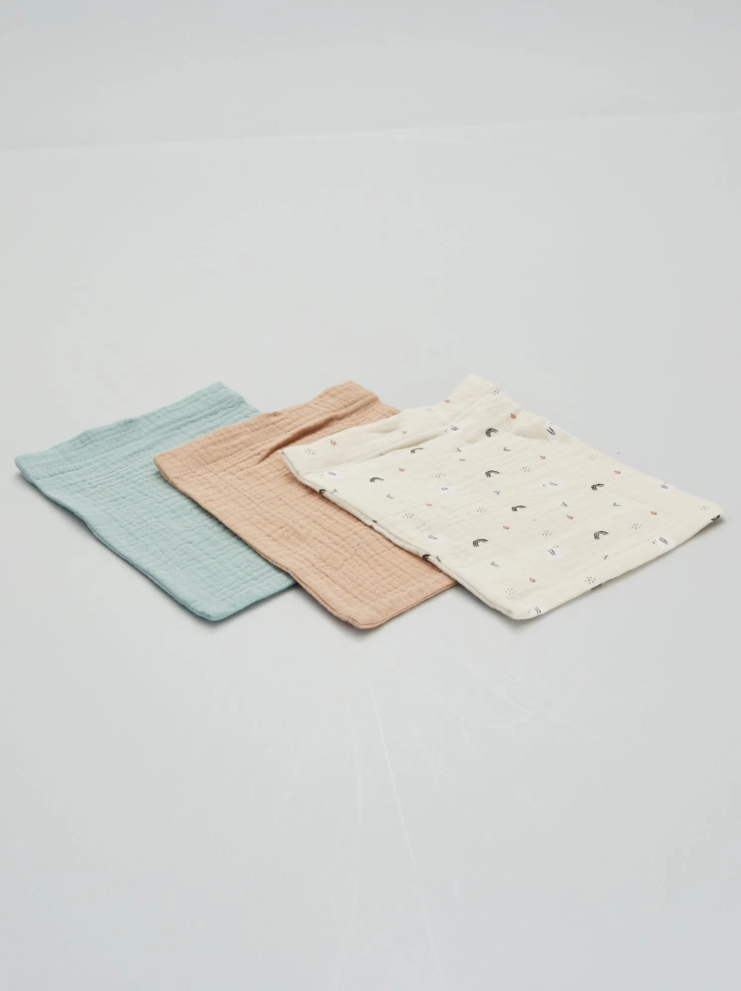 Set di 3 guanti da bagno in ciniglia - BEIGE
