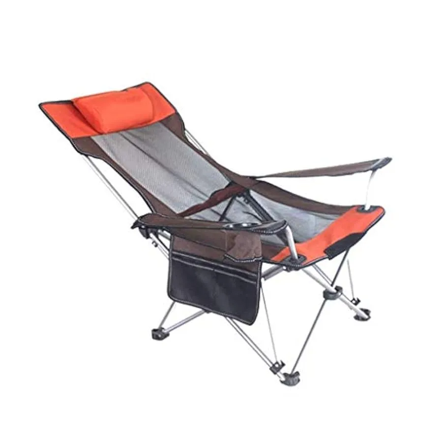 SJYDQ Sedia Pieghevole da Pesca, Regolabile Reclining Mesh Imbottito, Outdoor Hike, Beach Sgabello Portatile (Color : Orange) 15