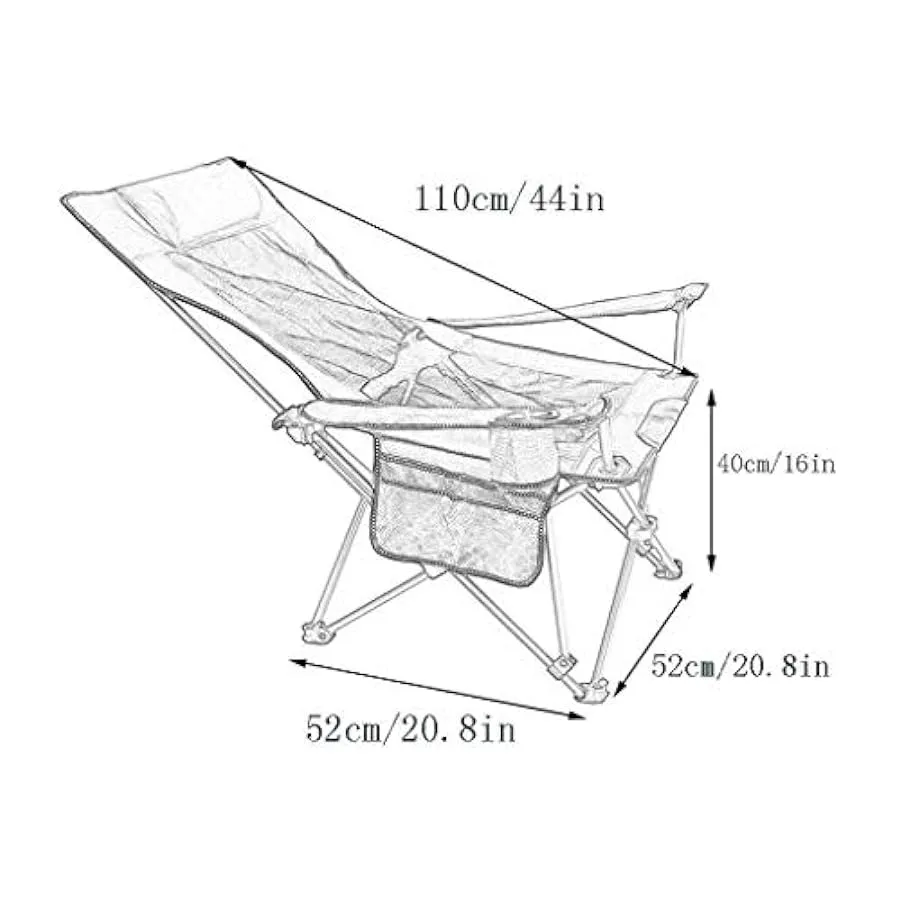 SJYDQ Sedia Pieghevole da Pesca, Regolabile Reclining Mesh Imbottito, Outdoor Hike, Beach Sgabello Portatile (Color : Orange) 15
