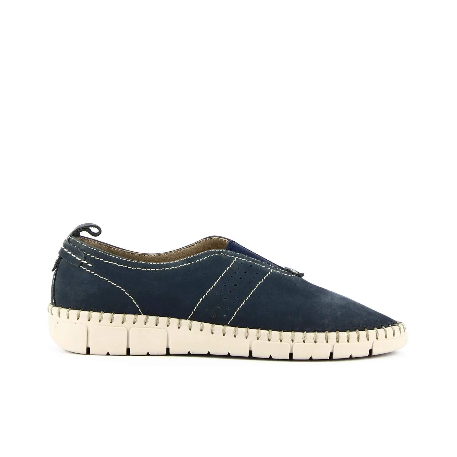 Slip-on blu con cuciture