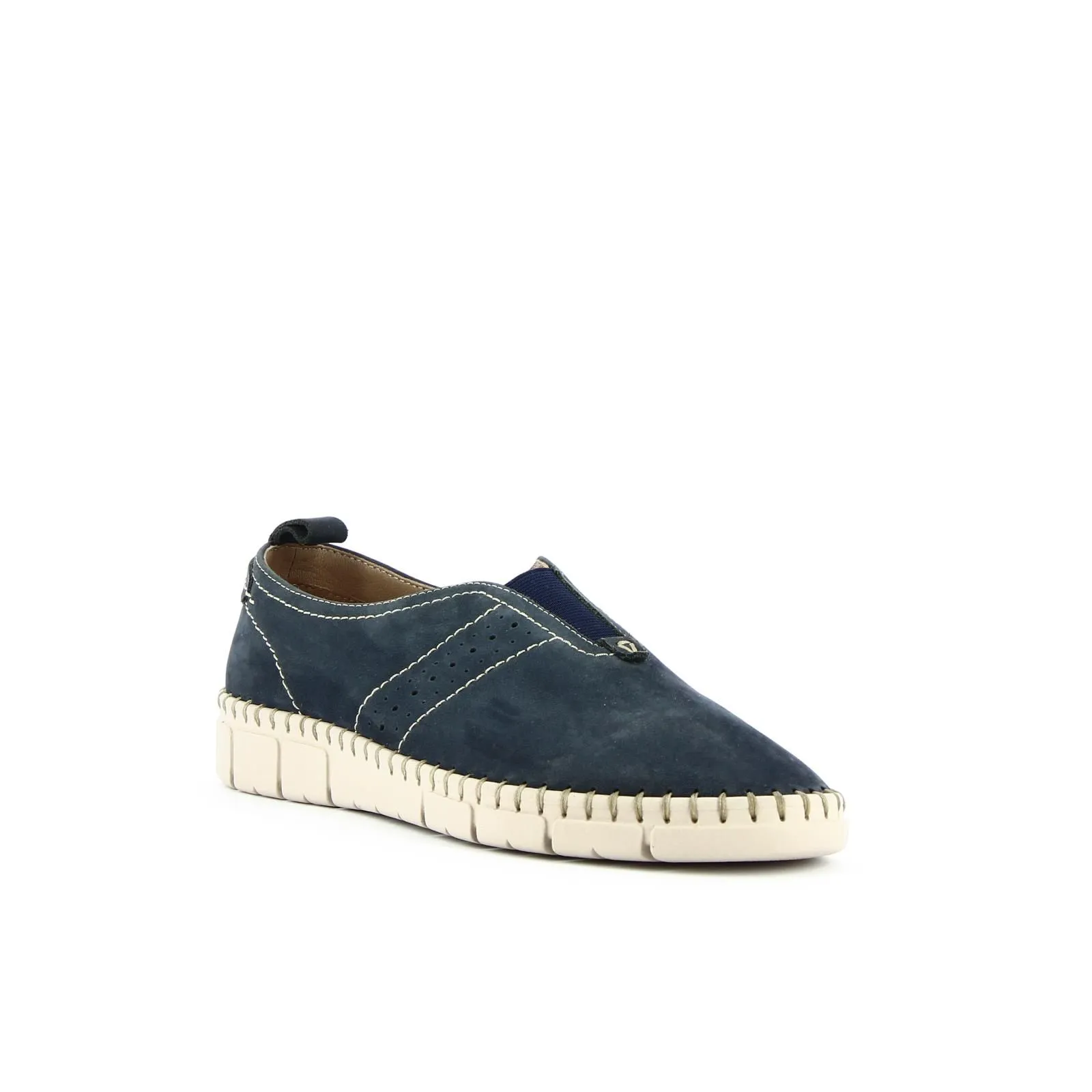 Slip-on blu con cuciture