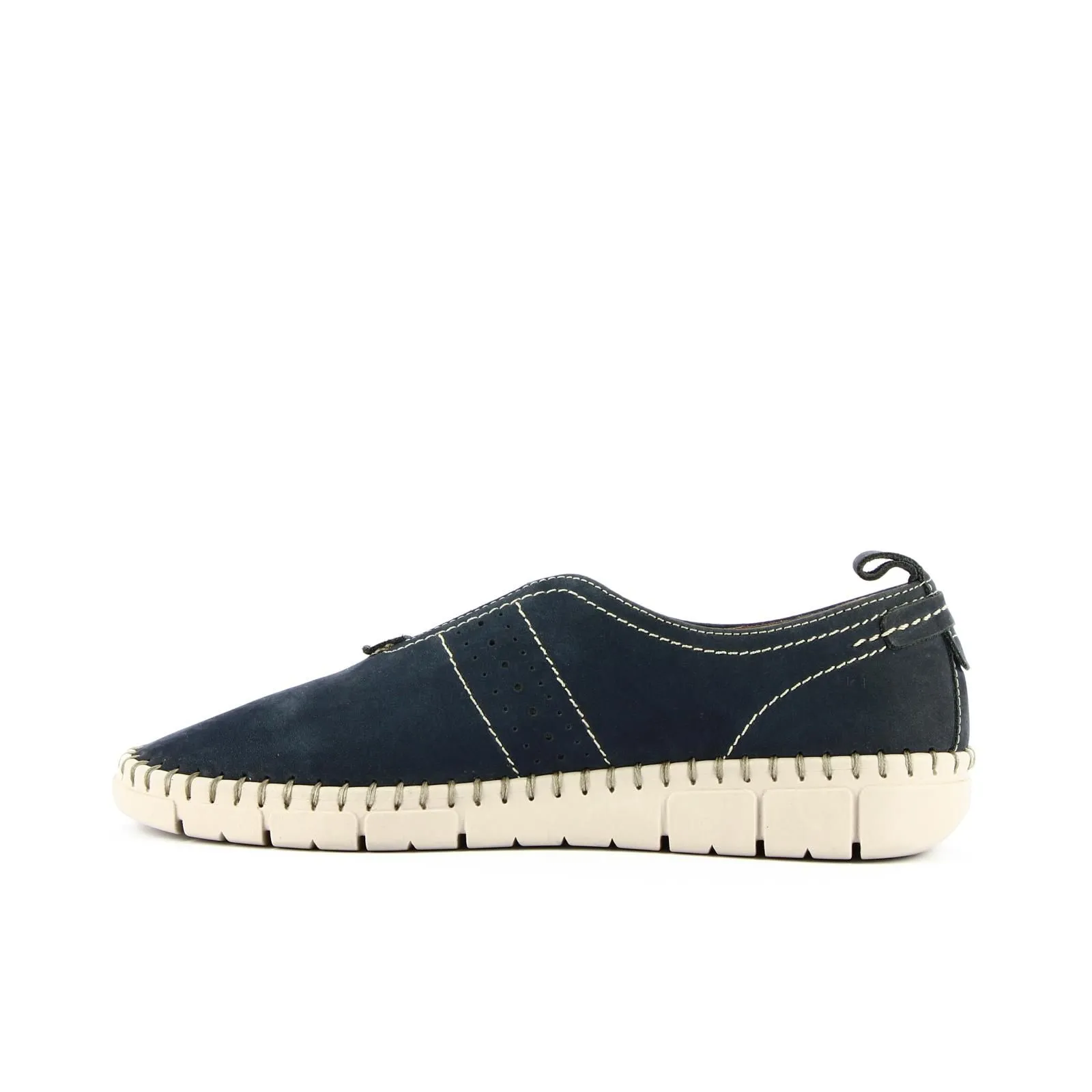 Slip-on blu con cuciture