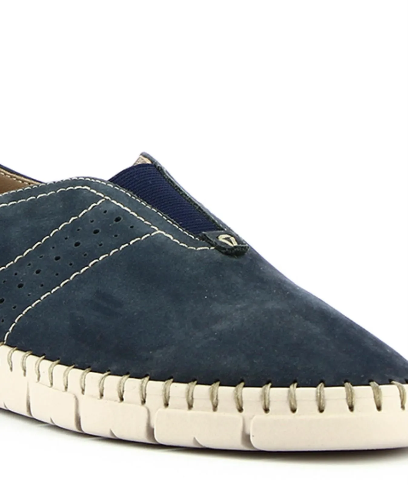 Slip-on blu con cuciture