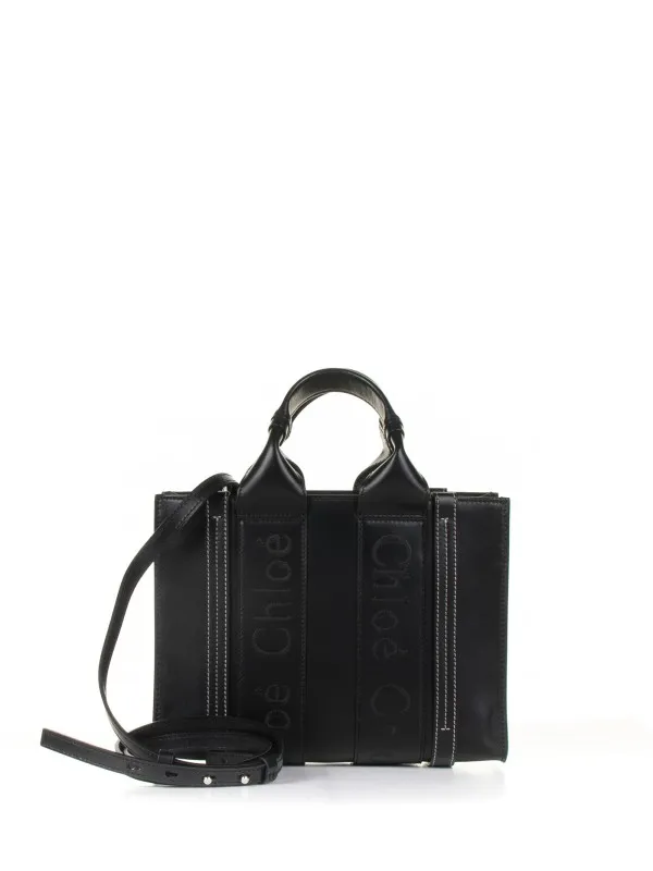 Small Woody leather shopping bag