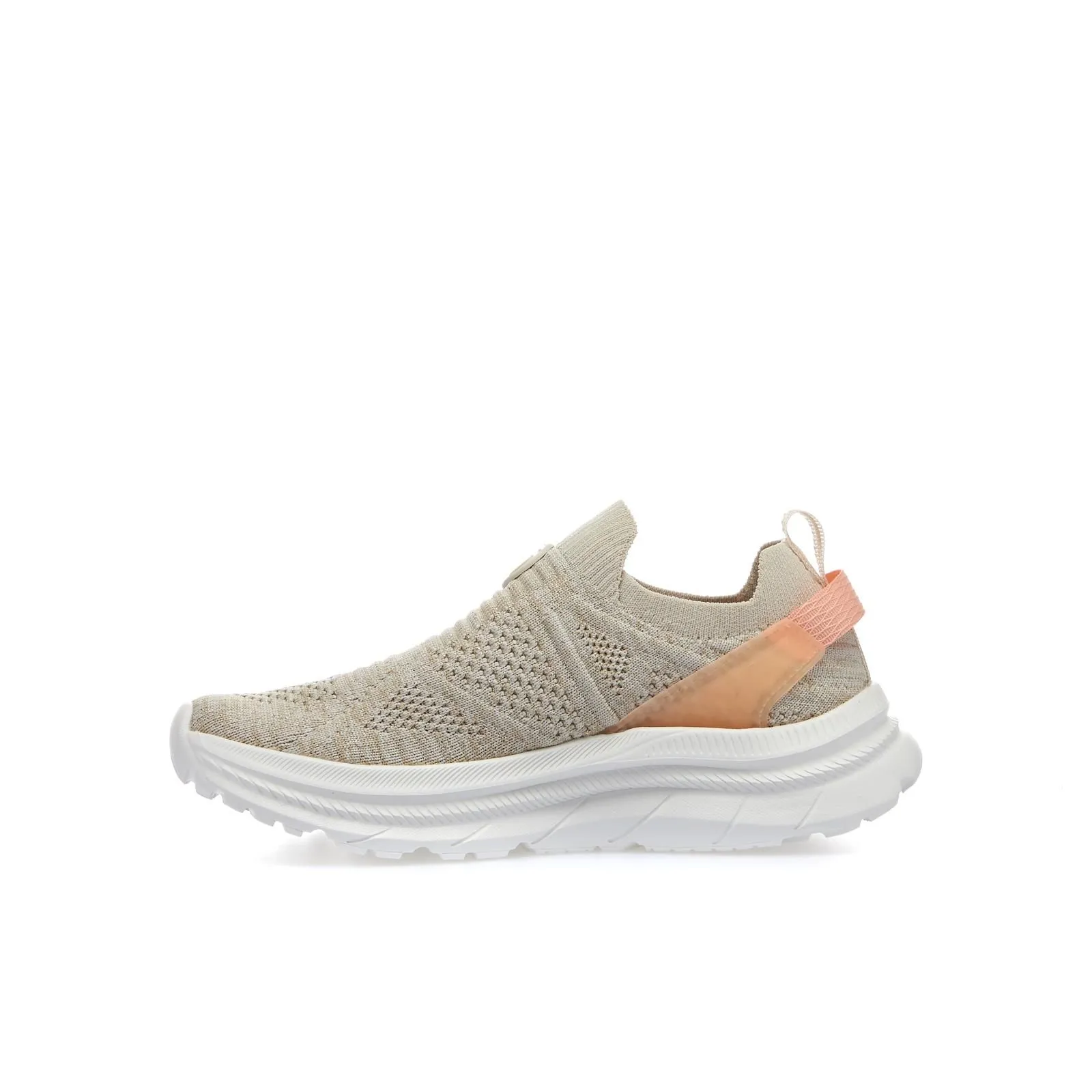 Sneakers beige slip-on da bambina in tessuto riciclato