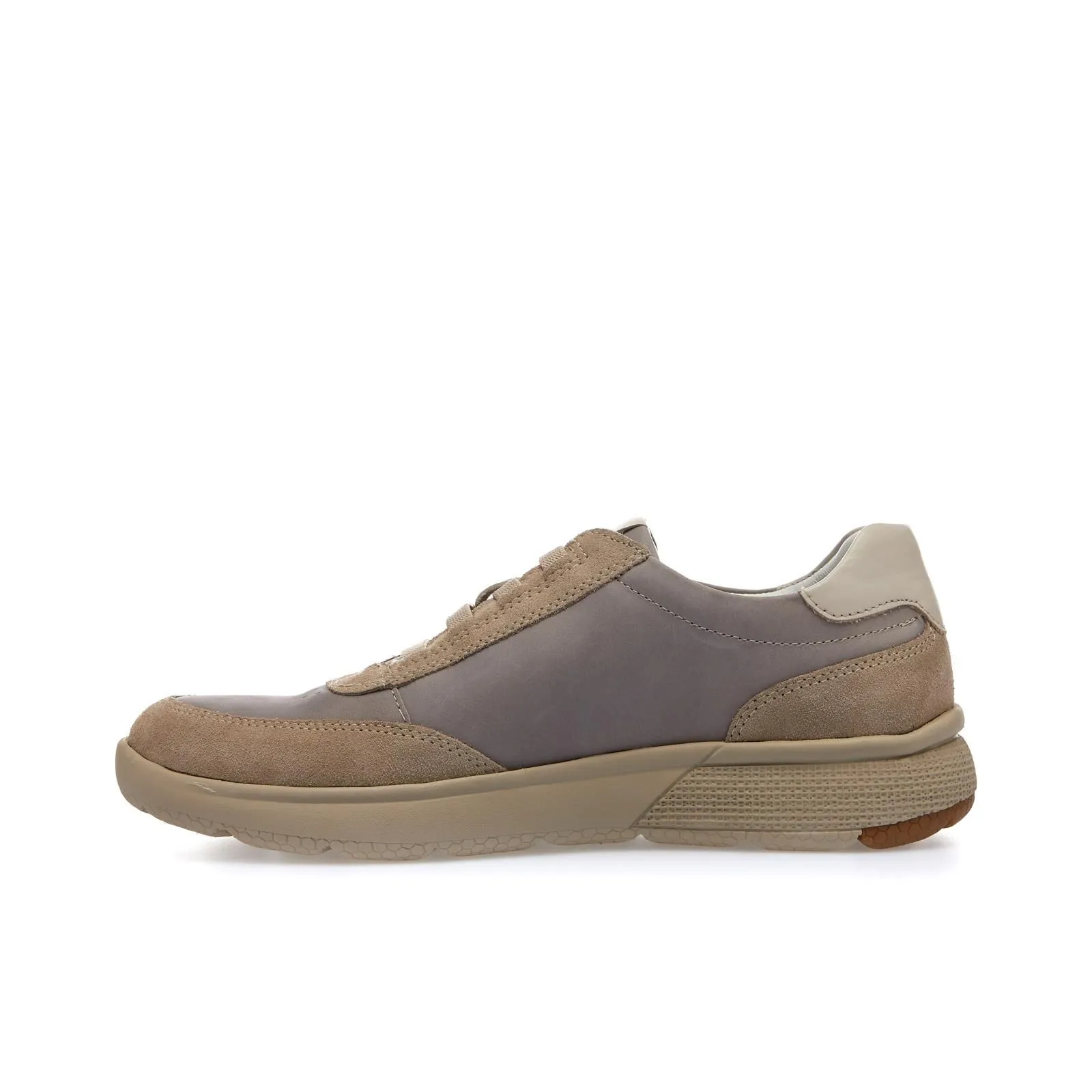 Sneakers beige slip-on in pelle