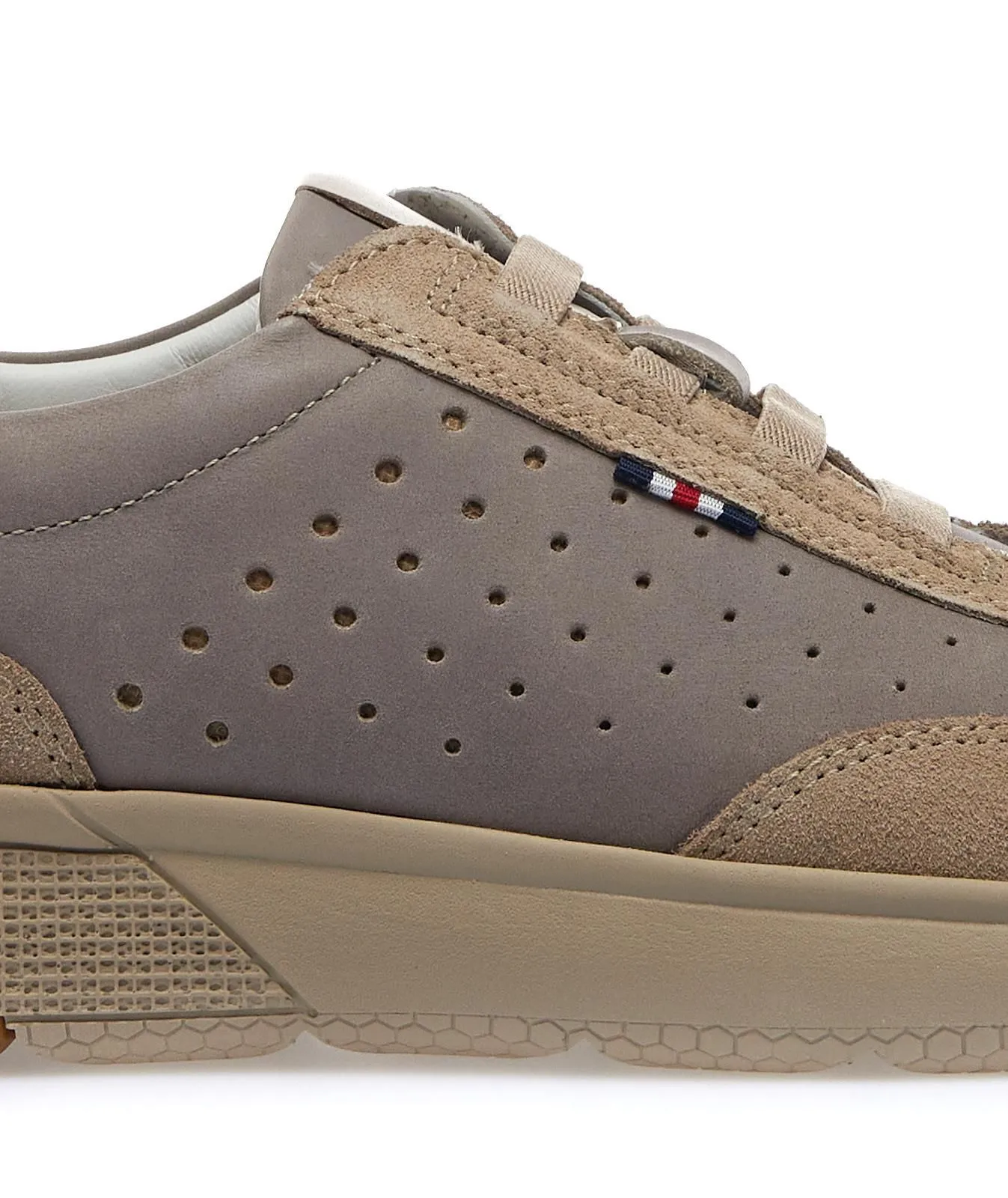 Sneakers beige slip-on in pelle