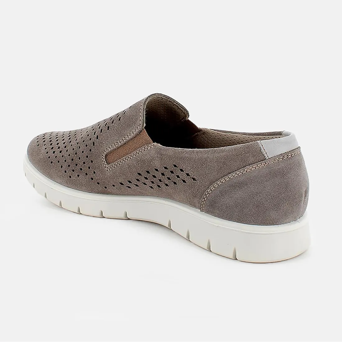 Sneakers da uomo Igi&Co slip on in pelle grigia