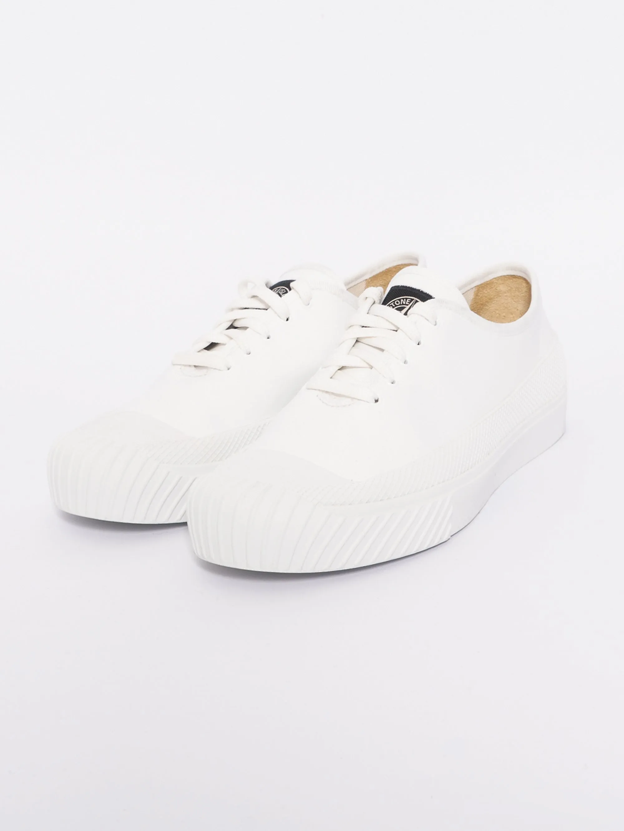 Sneakers Deck Basse con Logo Bianco
