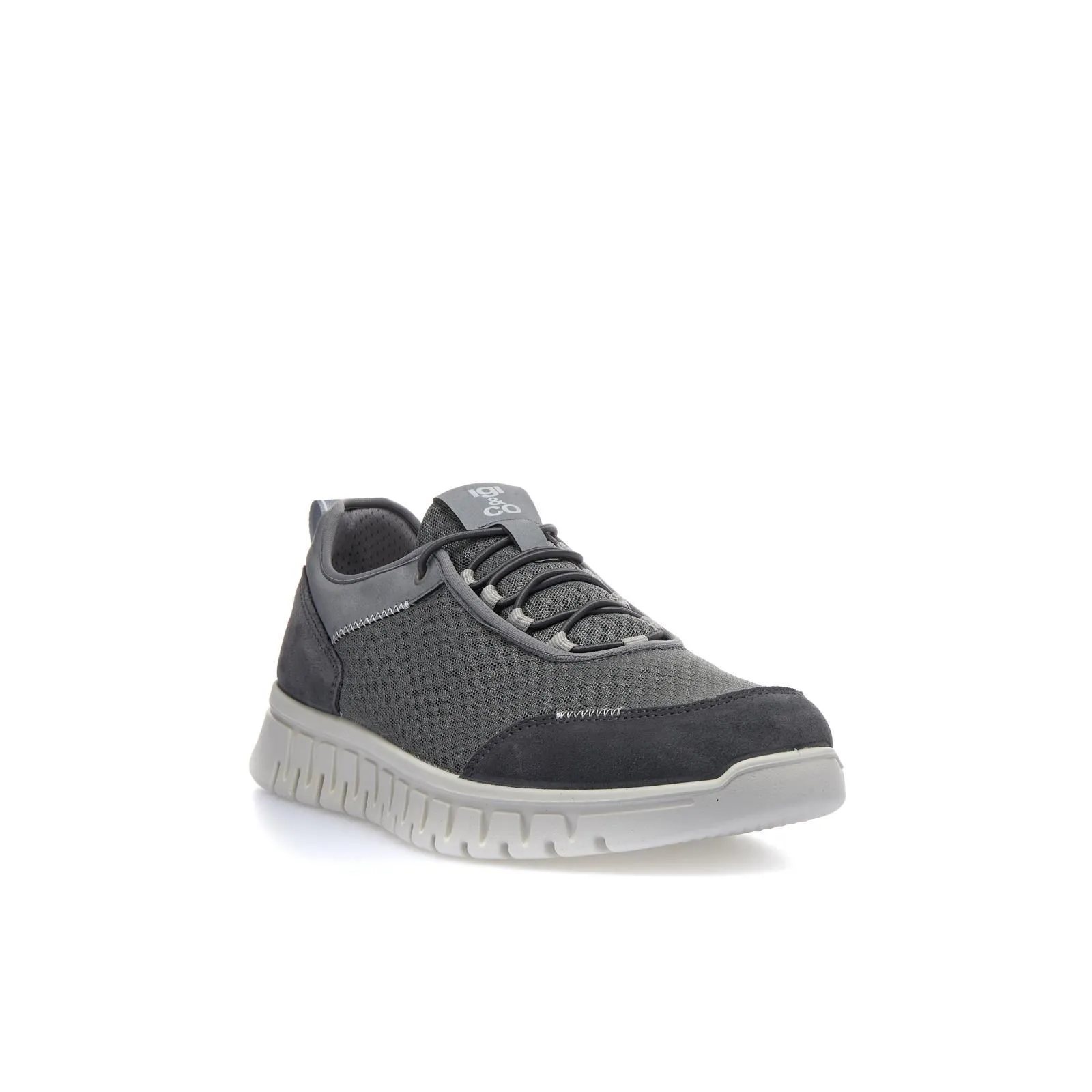 Sneakers grigie slip-on con lacci elastici