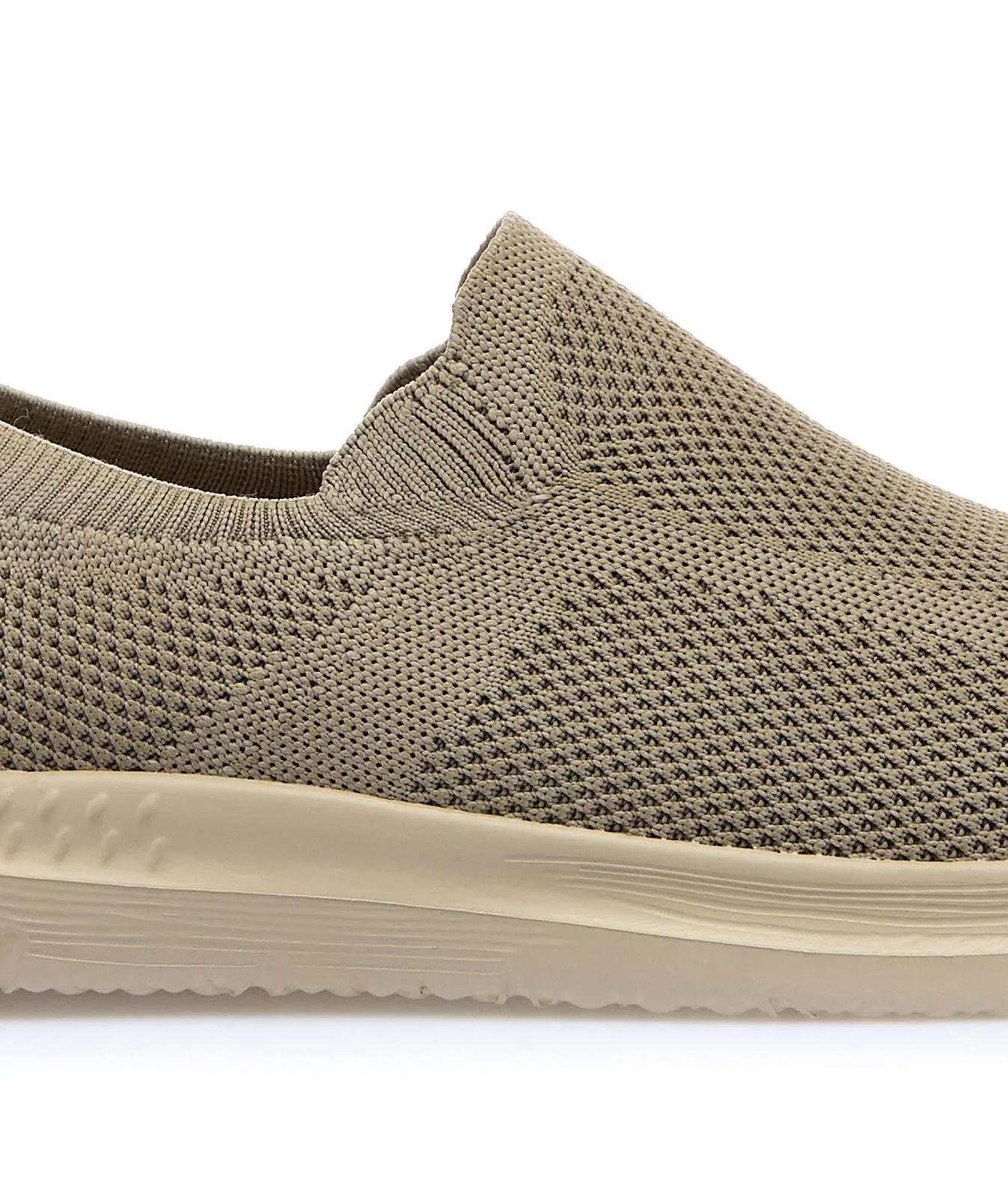 Sneakers slip-on beige con suola in gomma