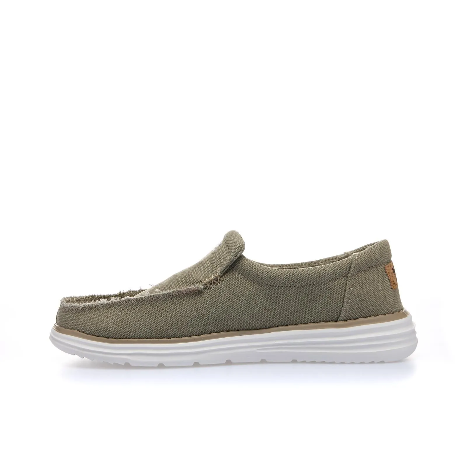 Sneakers slip-on beige in tessuto
