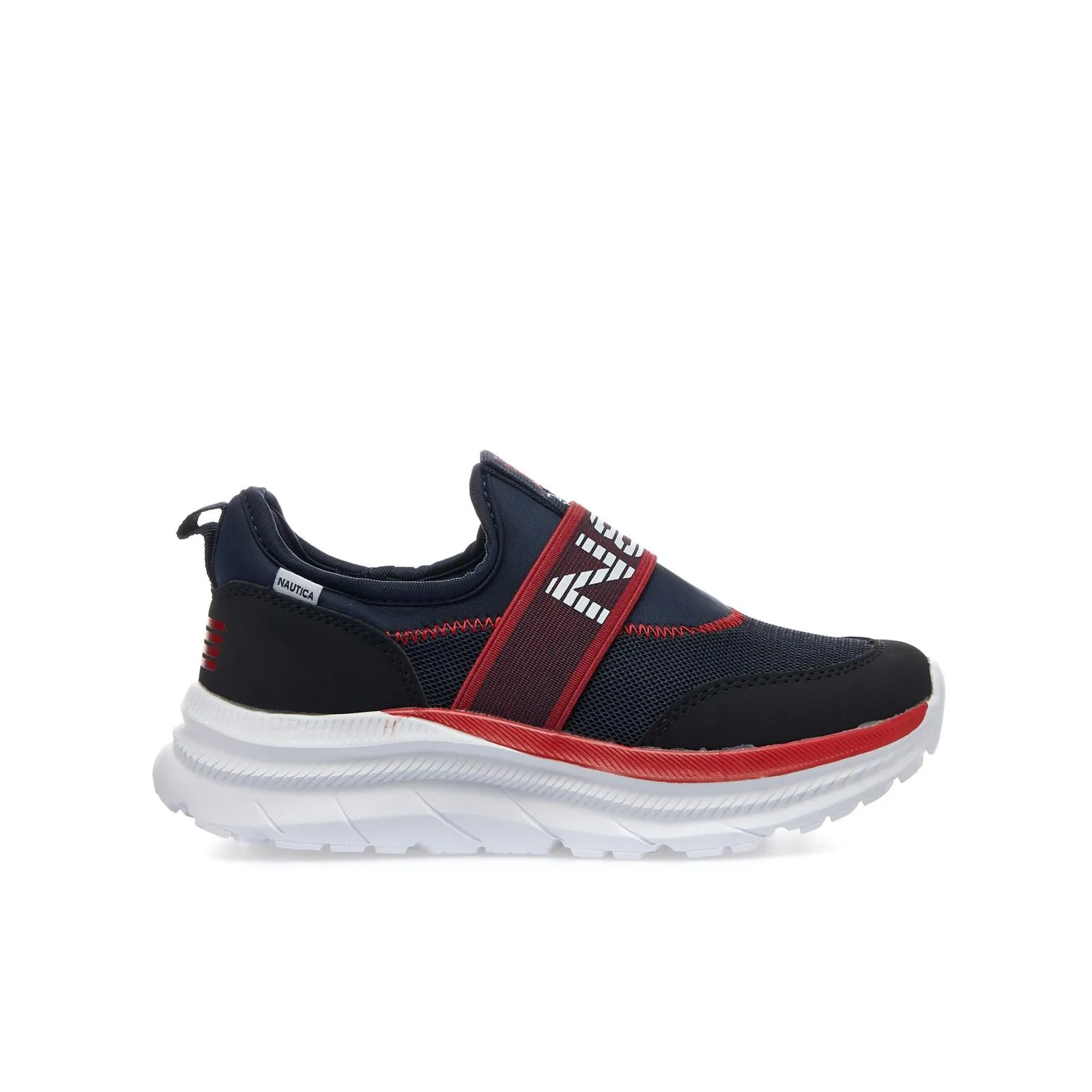 Sneakers slip-on blu da bambino con maxi logo