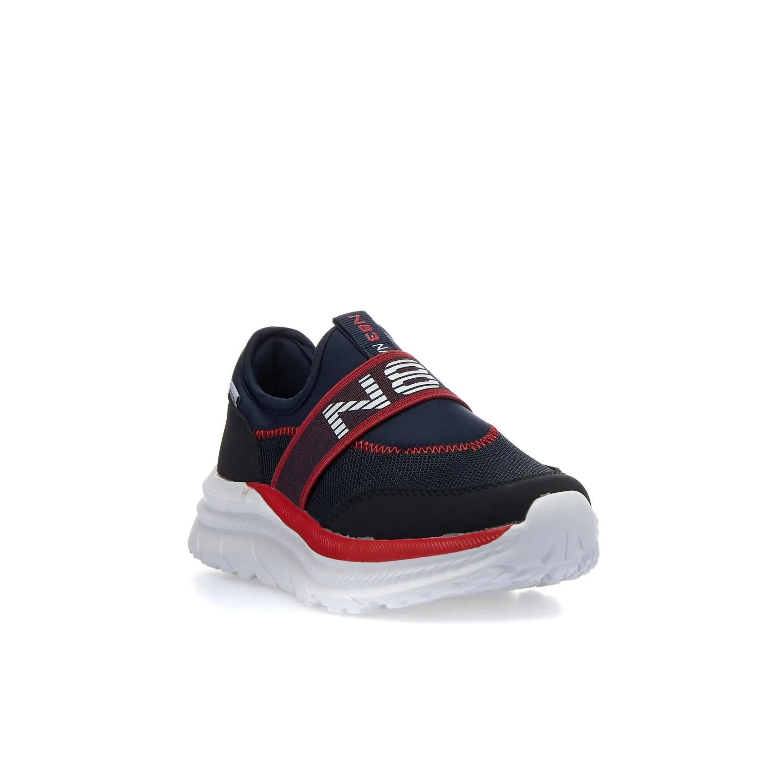 Sneakers slip-on blu da bambino con maxi logo