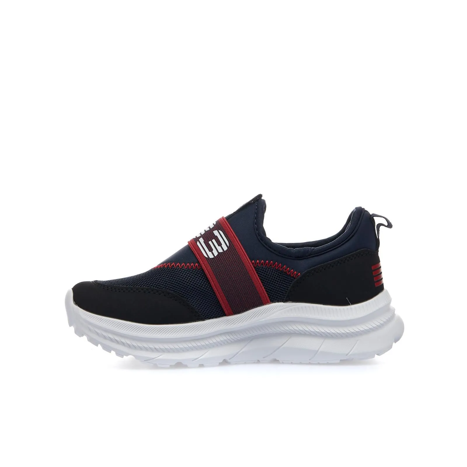 Sneakers slip-on blu da bambino con maxi logo