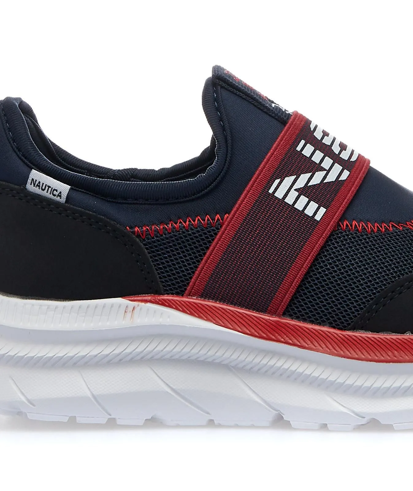 Sneakers slip-on blu da bambino con maxi logo