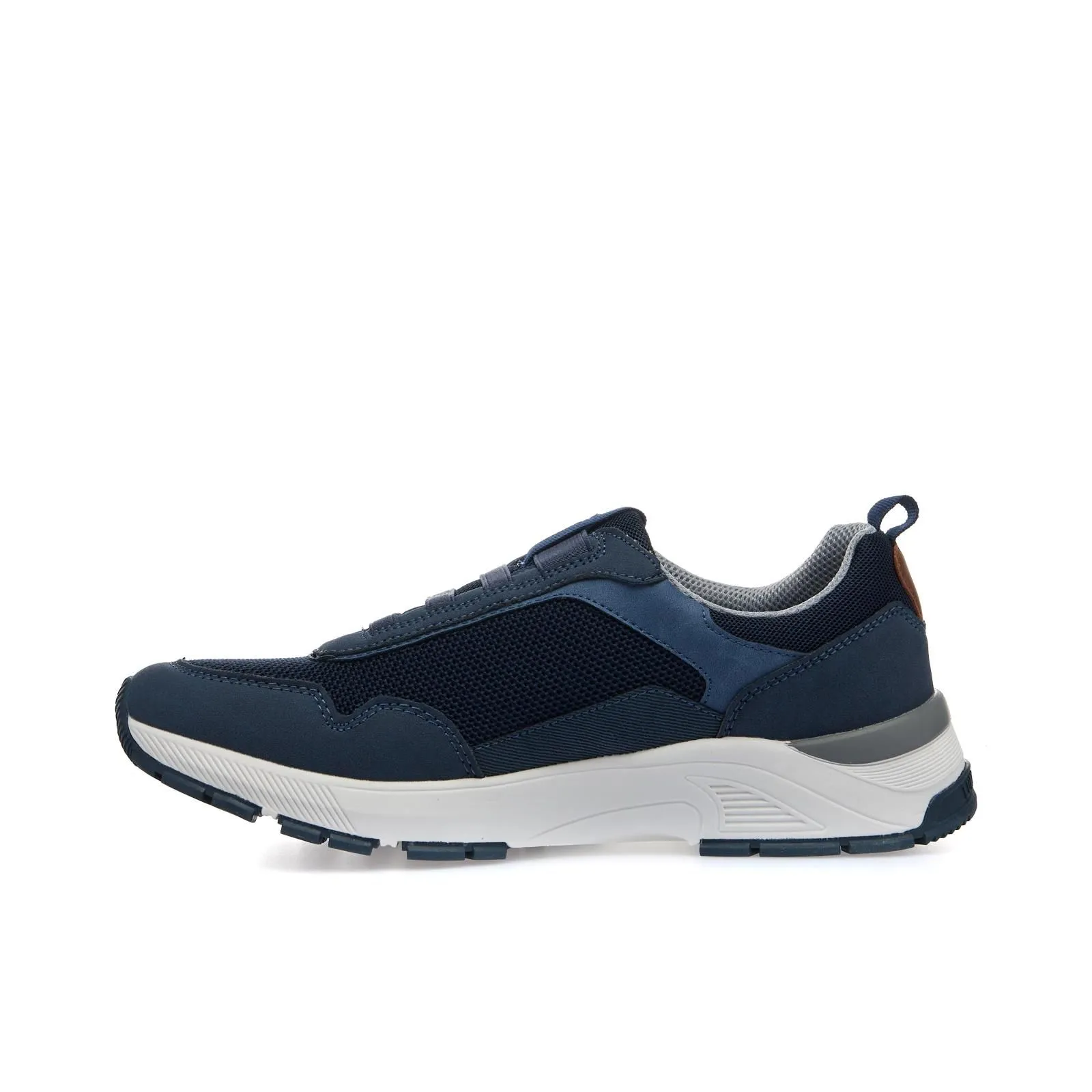 Sneakers slip-on blu da uomo in pelle
