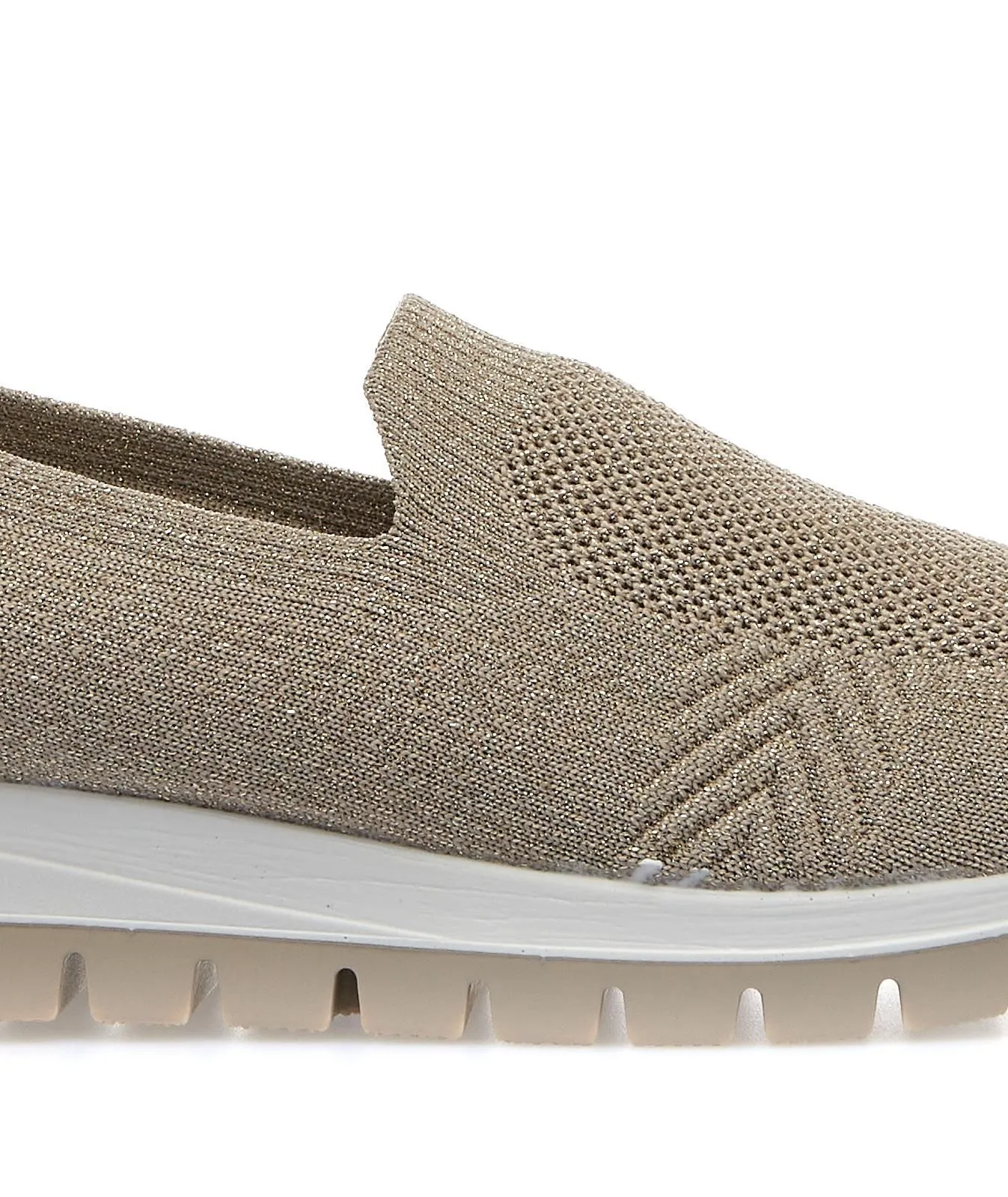 Sneakers slip-on oro con glitter