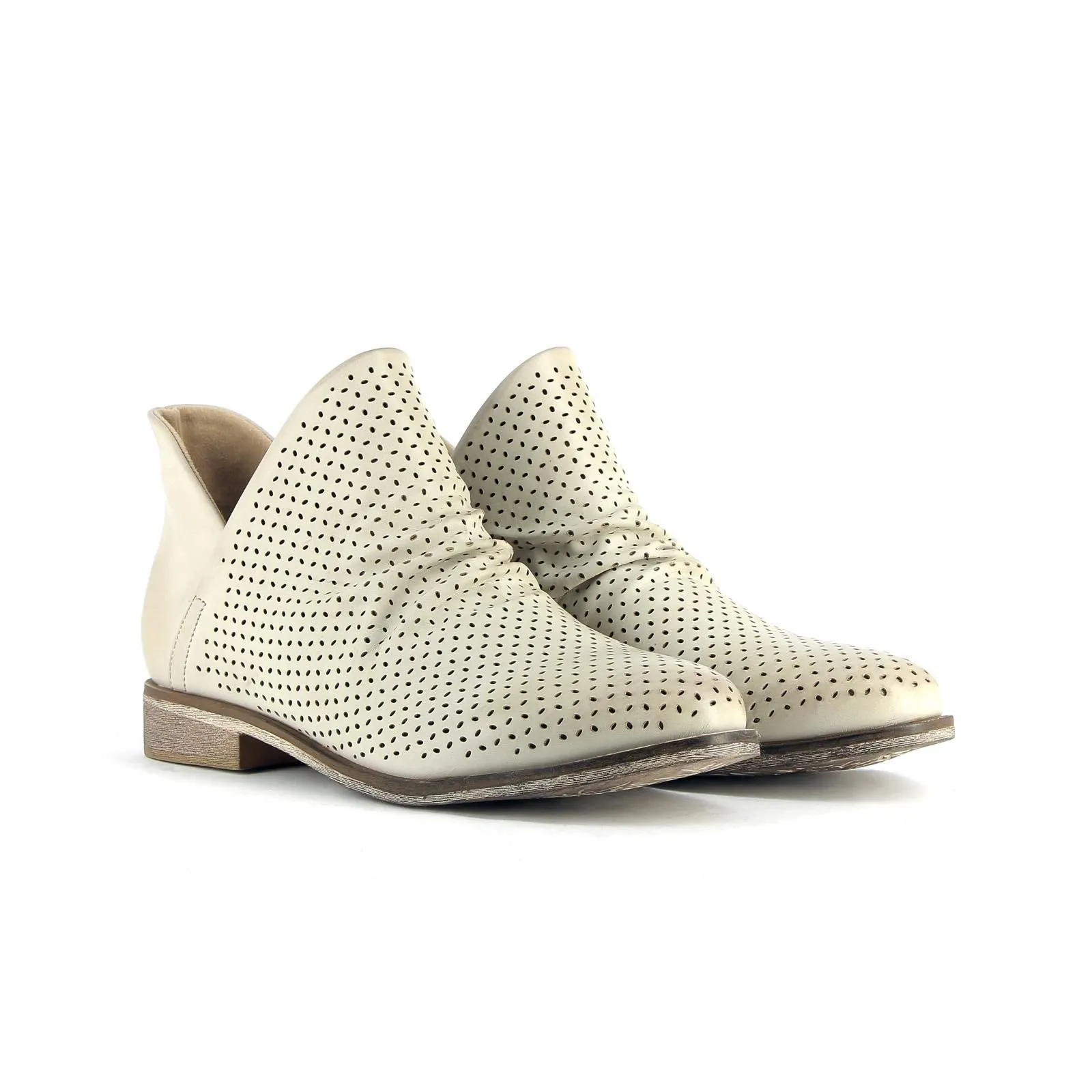 Stivaletti beige bassi da donna