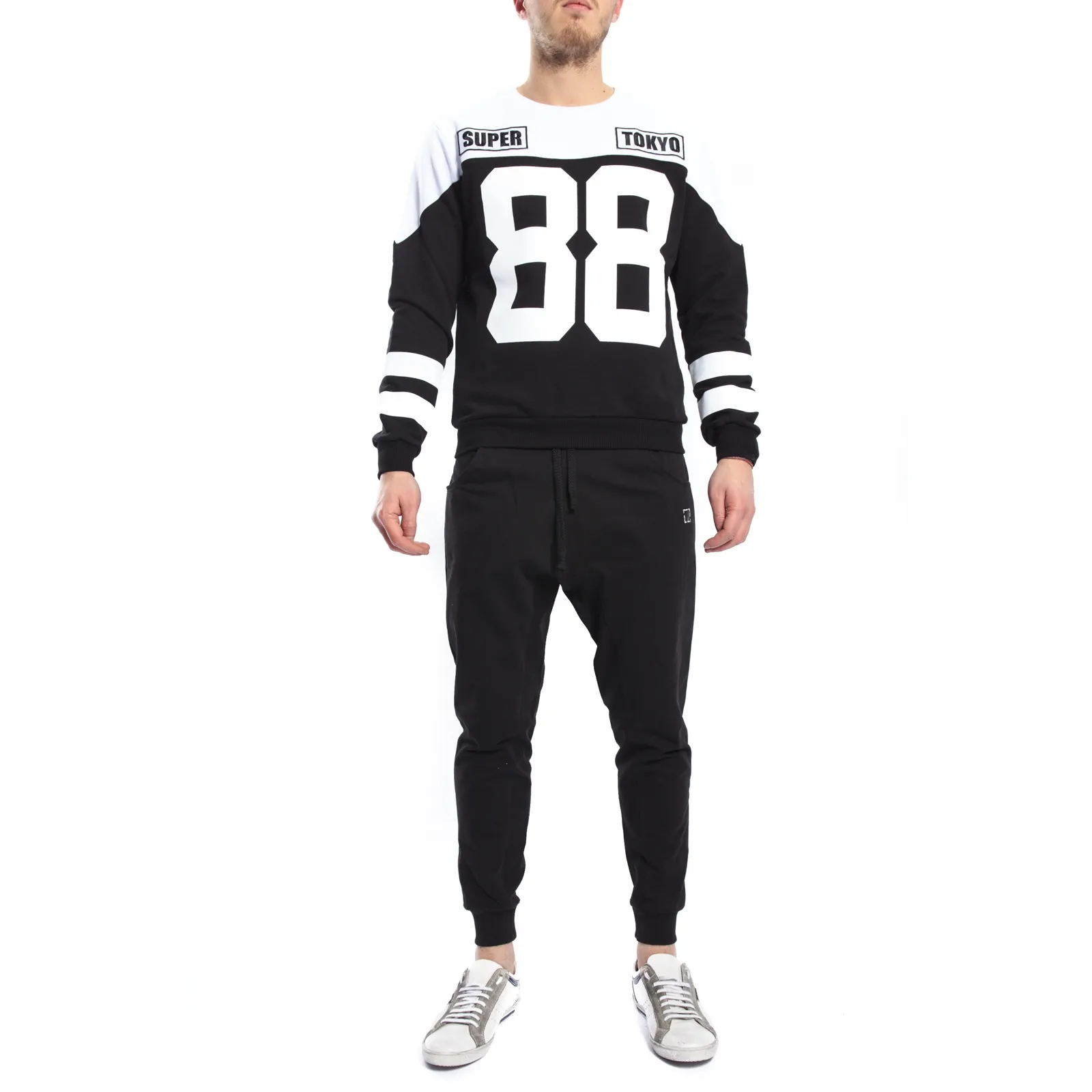 STK SUPER TOKYO Felpa con stampa NERO STK1137