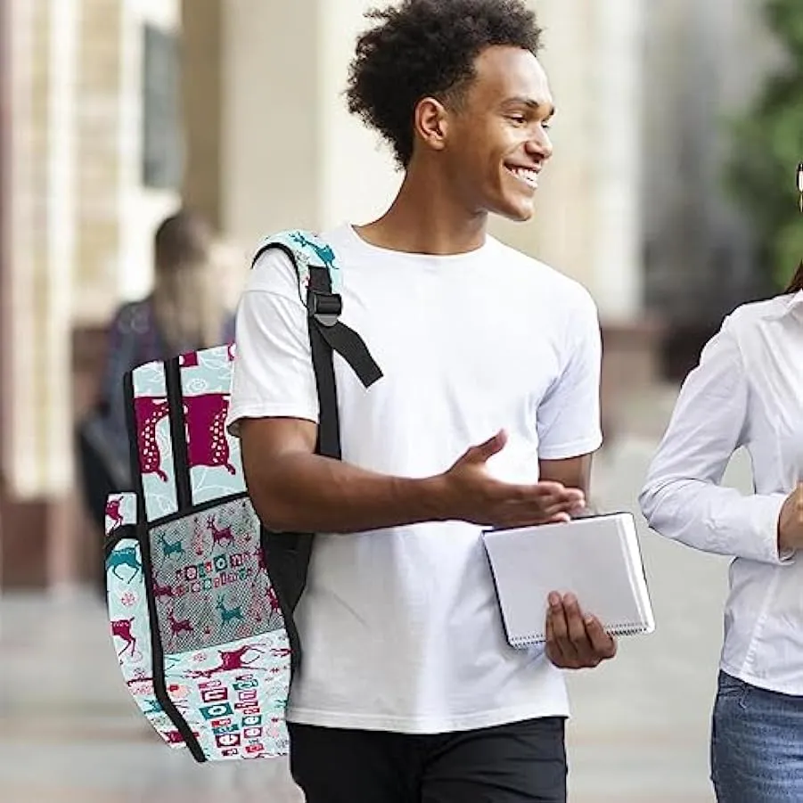suojapuku Zaino casual per uomo e donna Zaino classico di base,natale dei cervi invernali,Zaino universitario piccolo zainetto 1