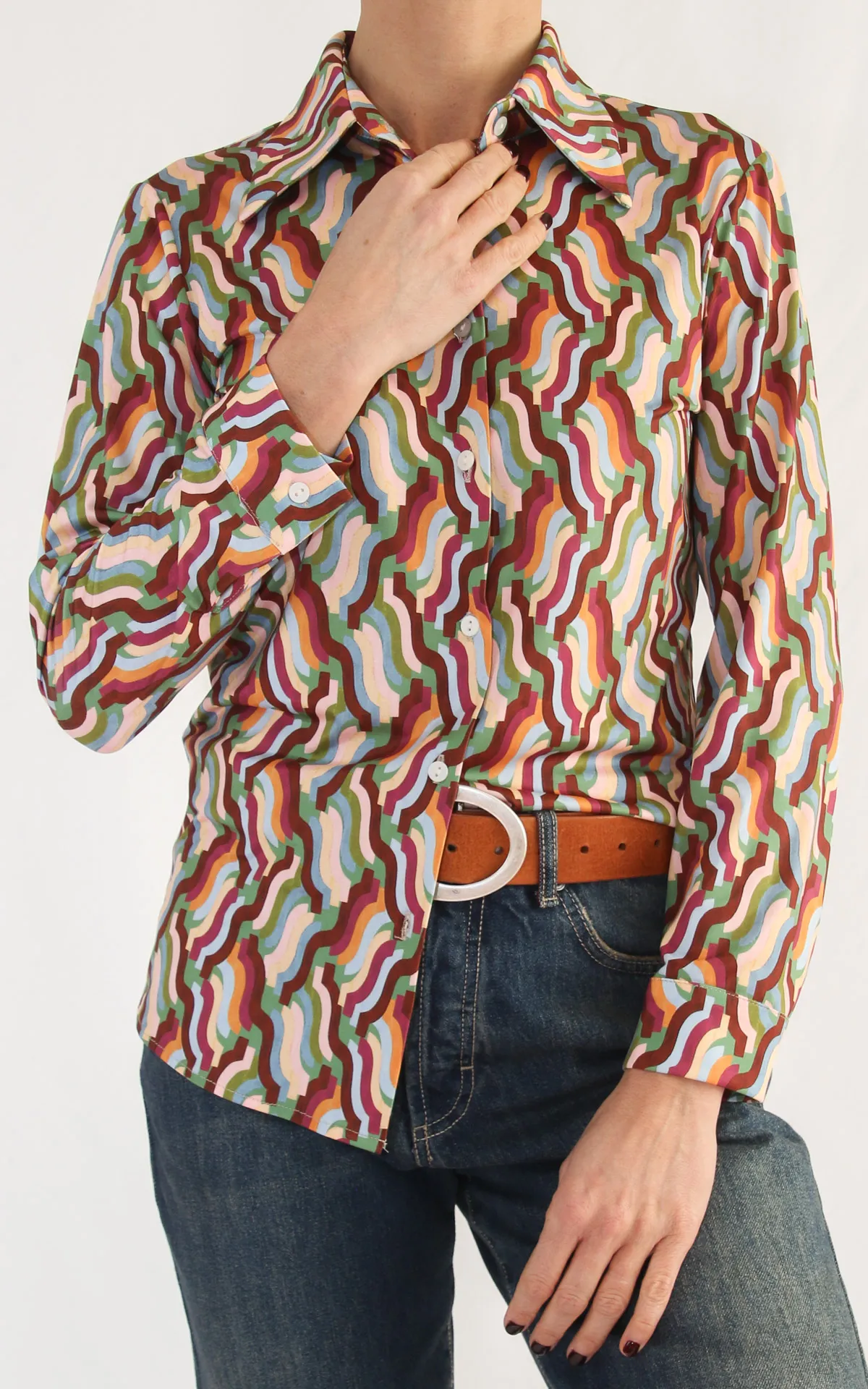 SusanDi – camicia maglina – rosa/verde/bordeaux