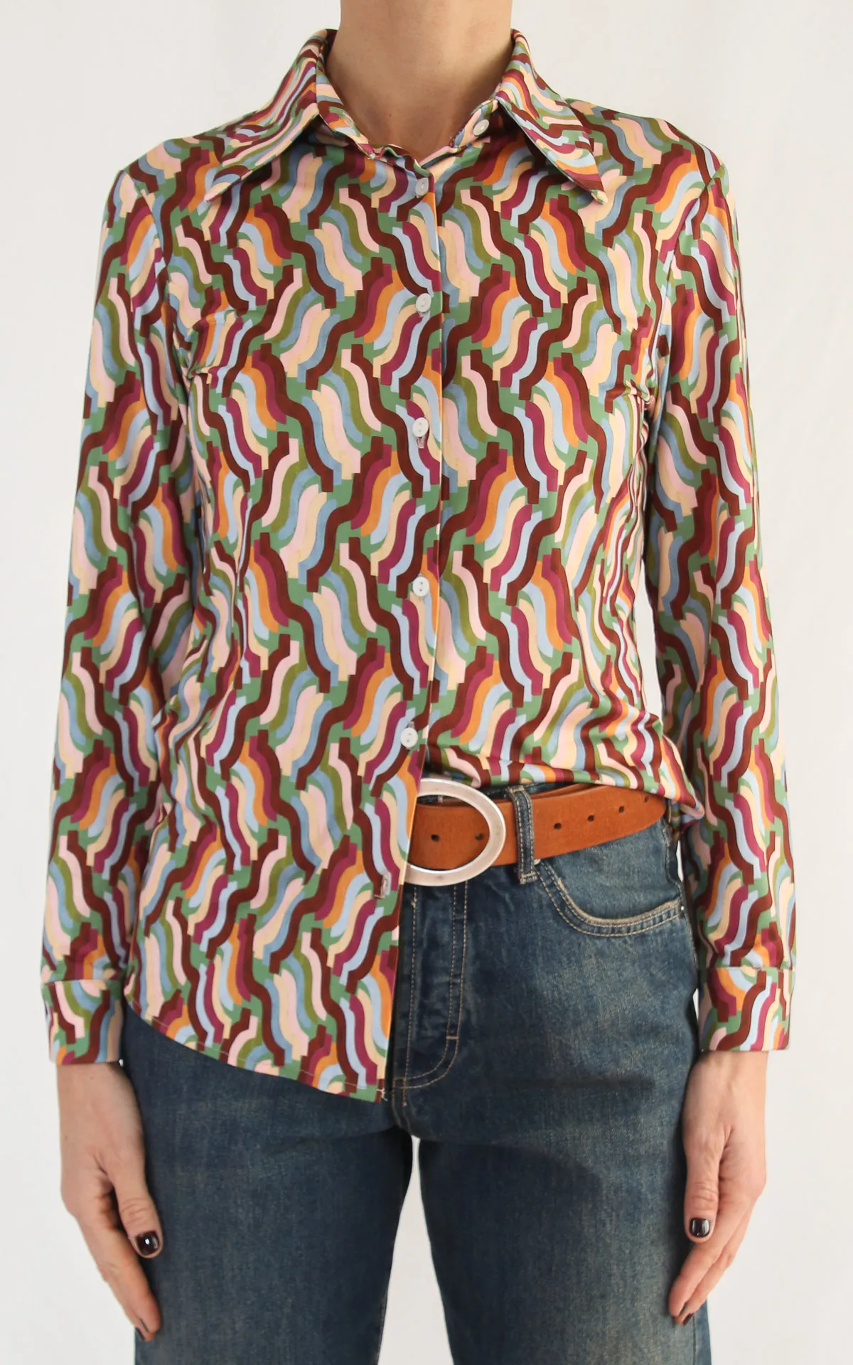 SusanDi – camicia maglina – rosa/verde/bordeaux