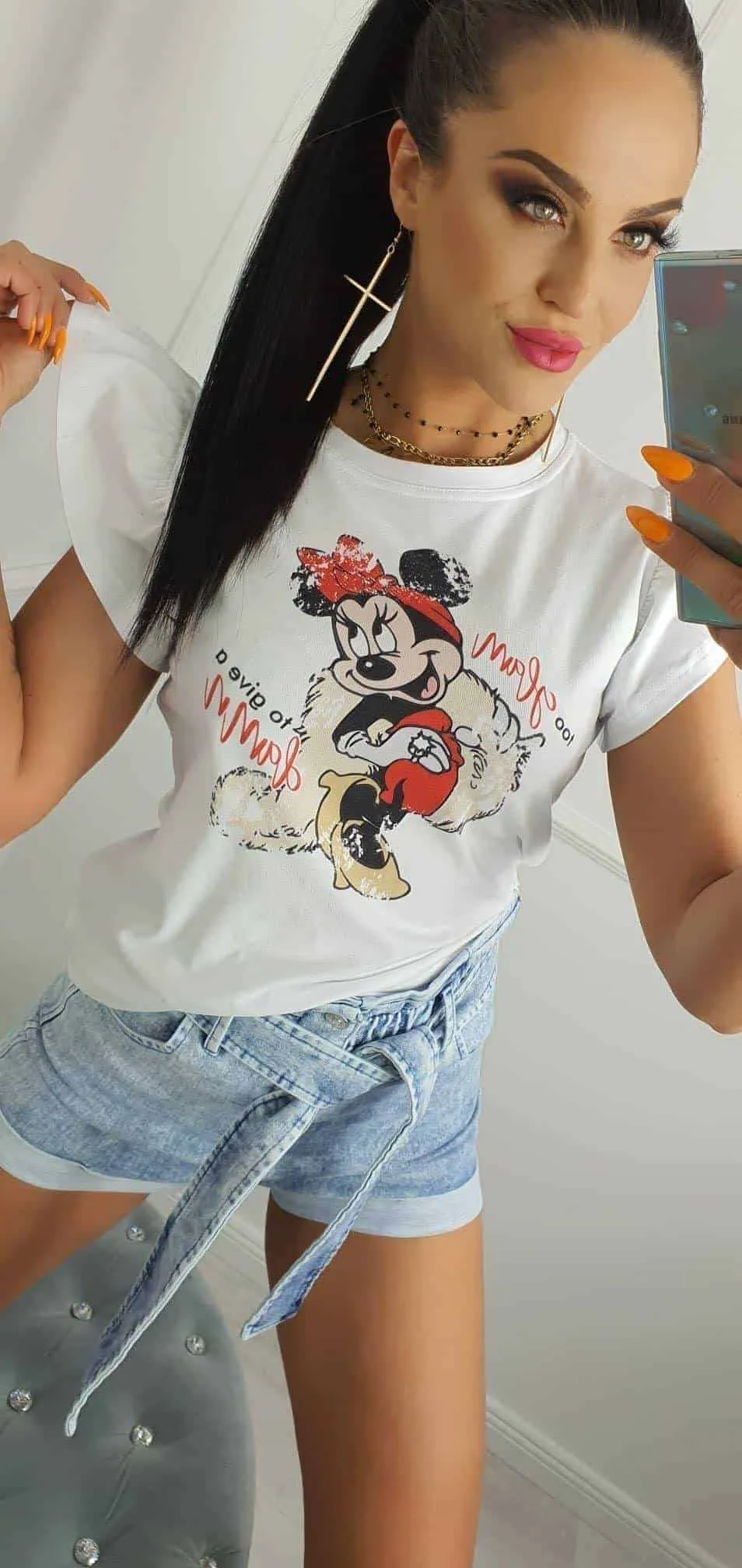 T-shirt con stampa Minnie