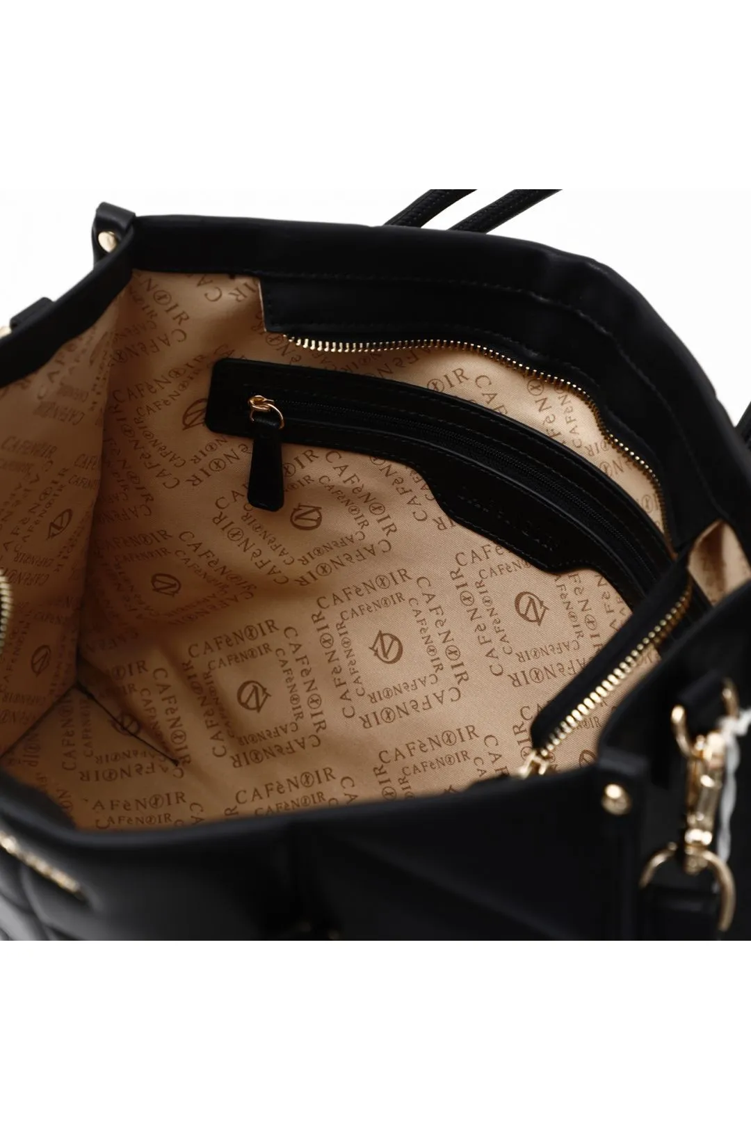 tote bag con pannello di quadrati in rilievo nero