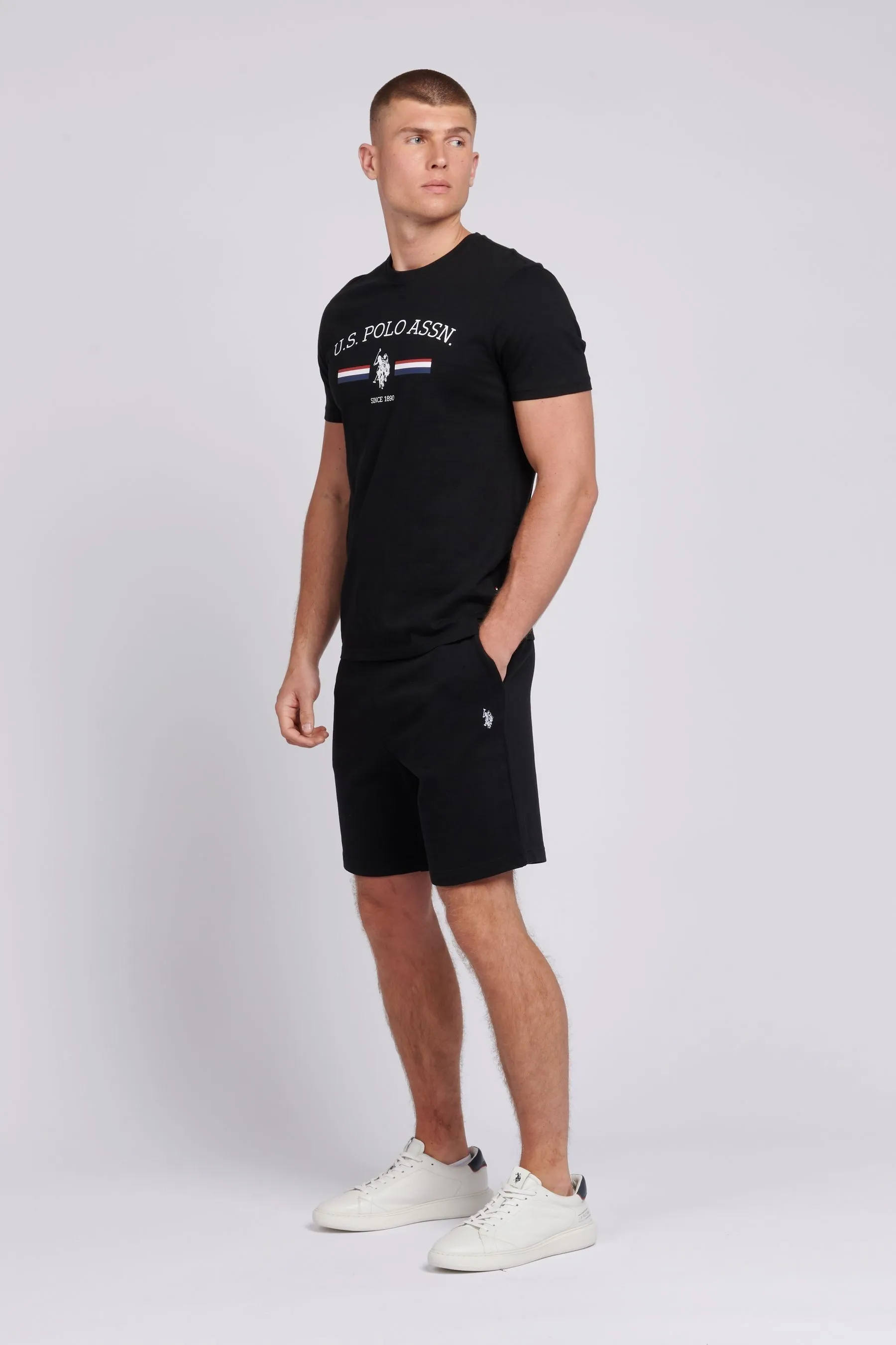 U.S. Polo Assn. Uomo - Shorts in felpa con doppio cavaliere vestibilità classica