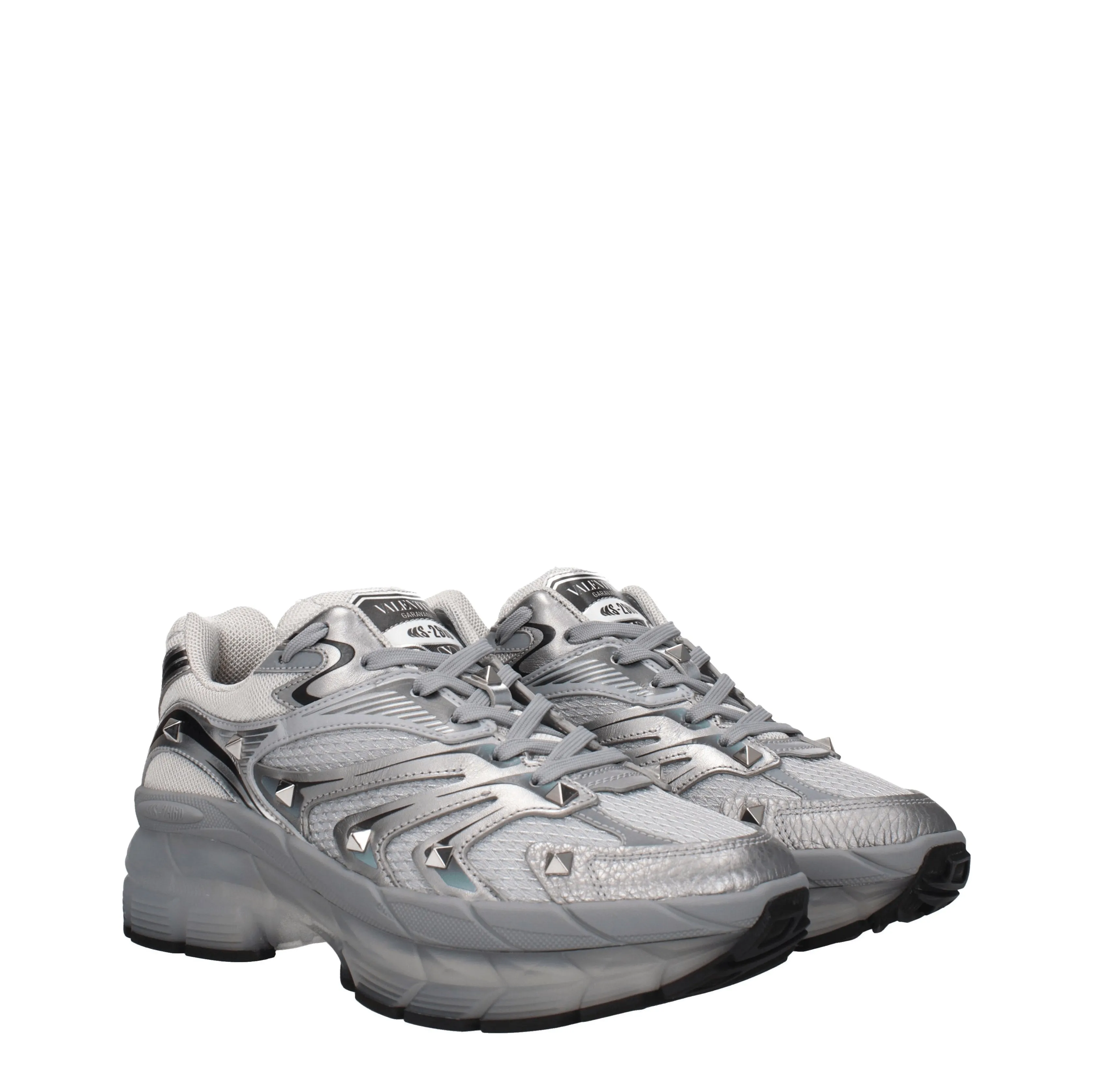 Valentino Garavani Sneakers Ms 2960 Uomo Tessuto Argento