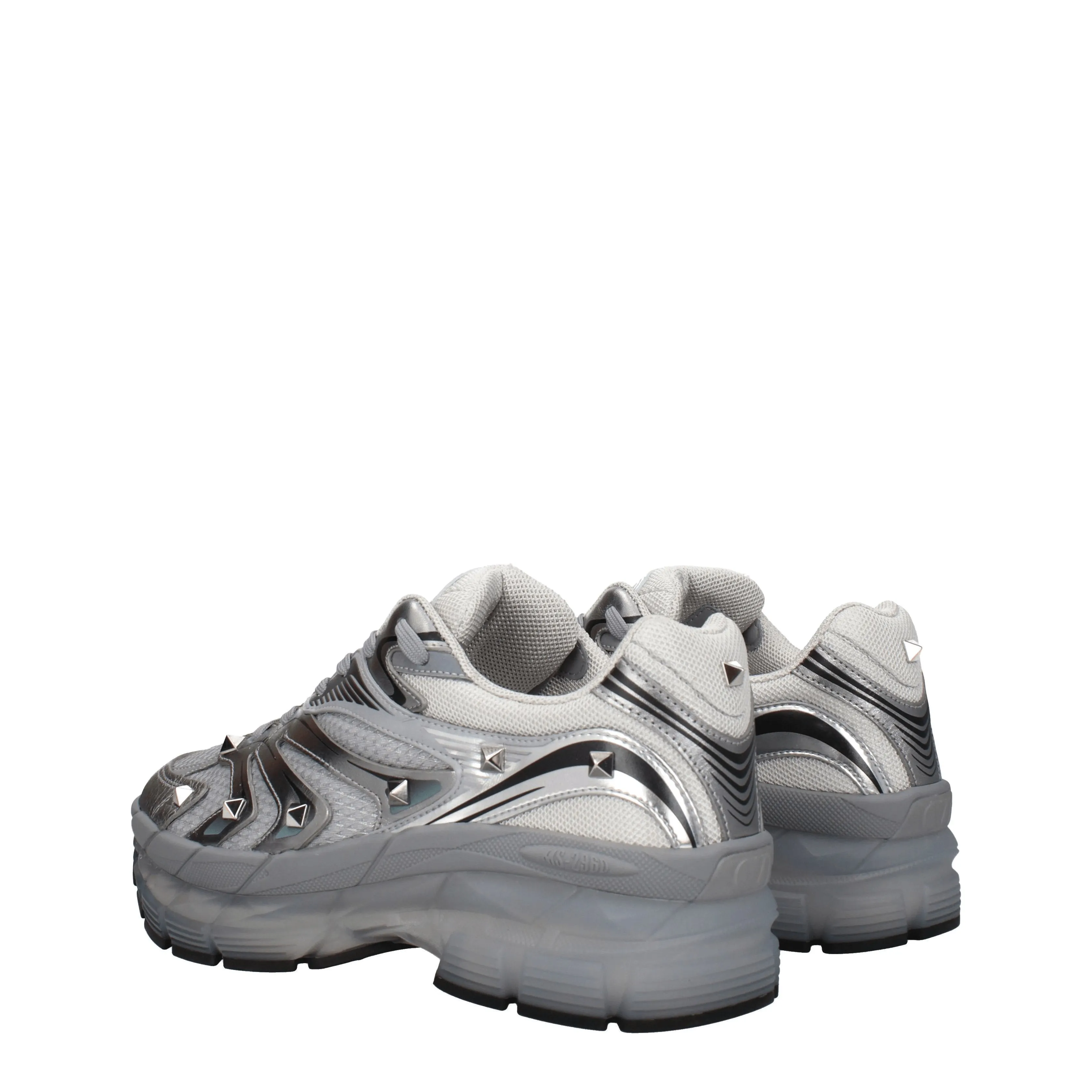 Valentino Garavani Sneakers Ms 2960 Uomo Tessuto Argento