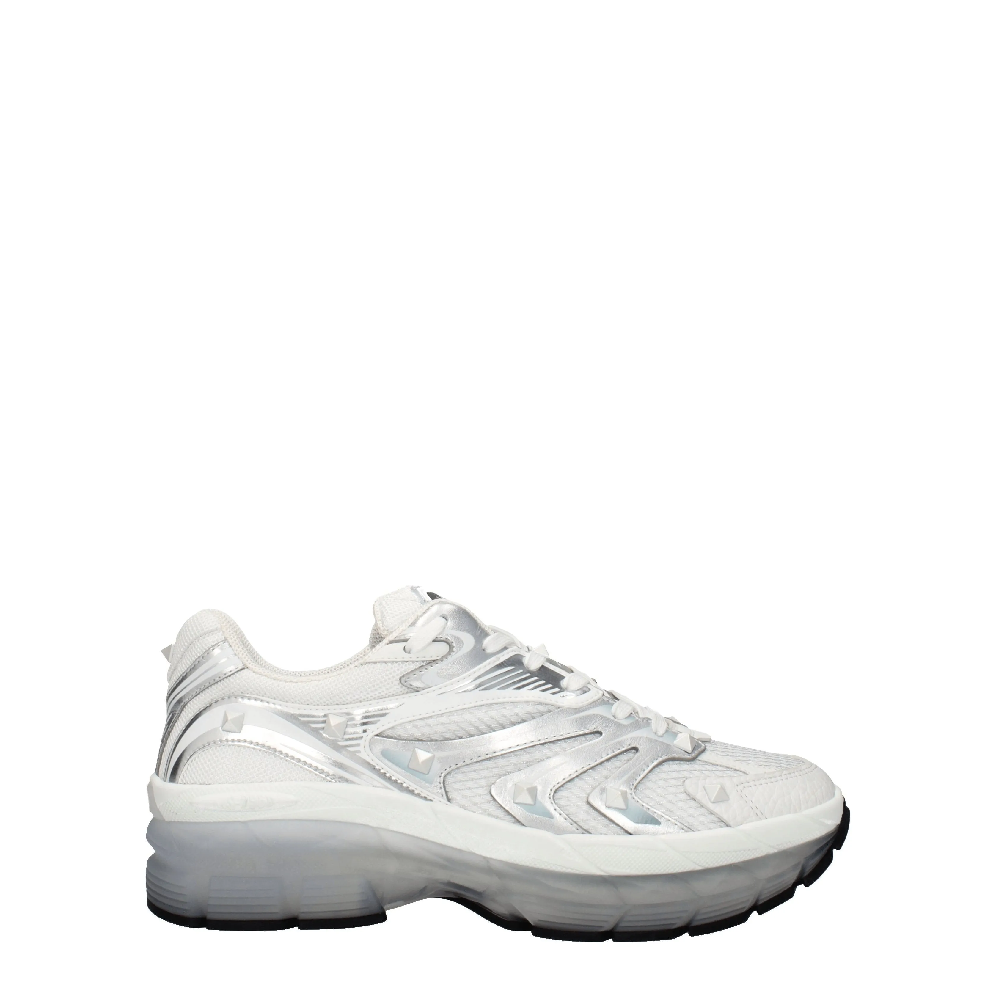 Valentino Garavani Sneakers Ms 2960 Uomo Tessuto Bianco/Argento