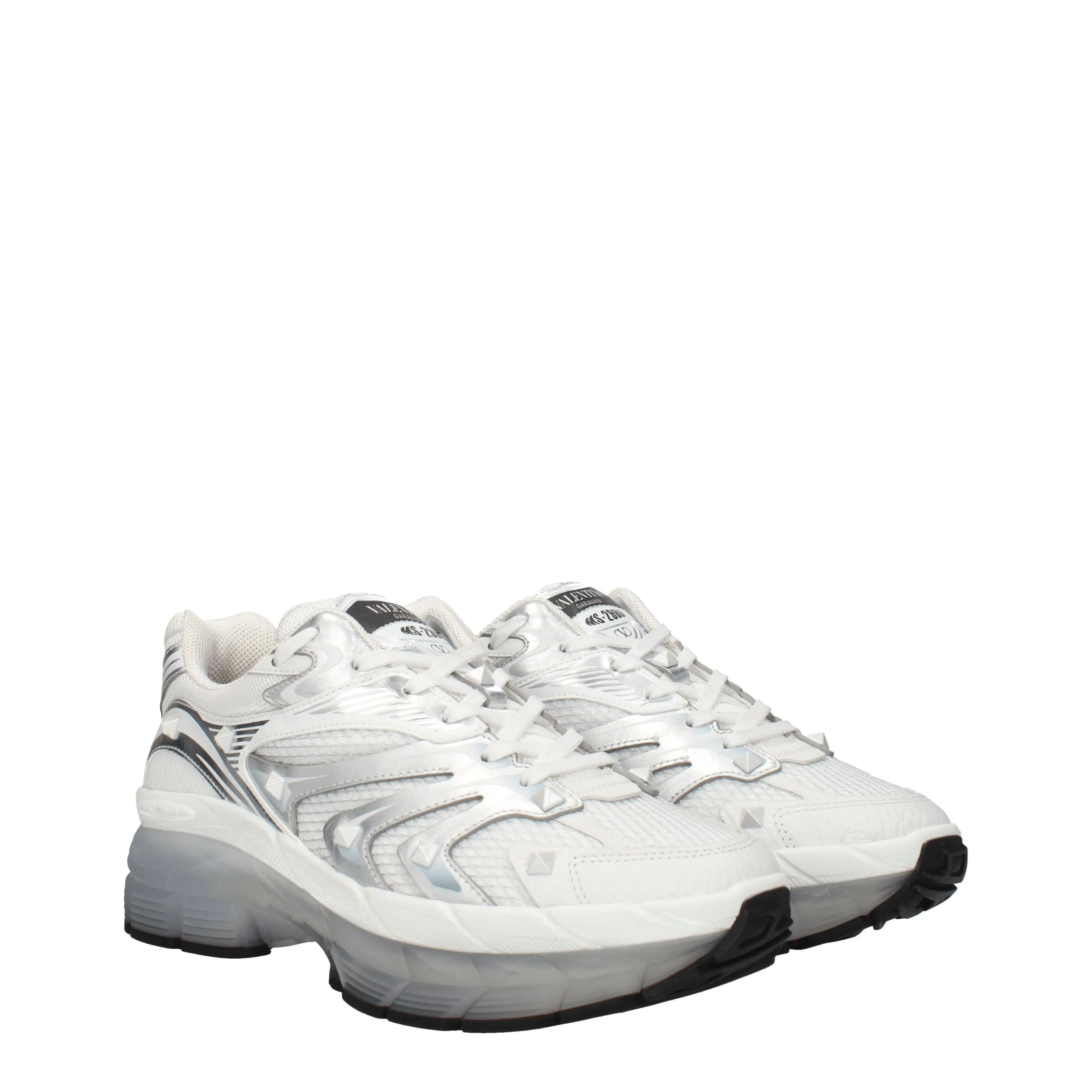 Valentino Garavani Sneakers Ms 2960 Uomo Tessuto Bianco/Argento