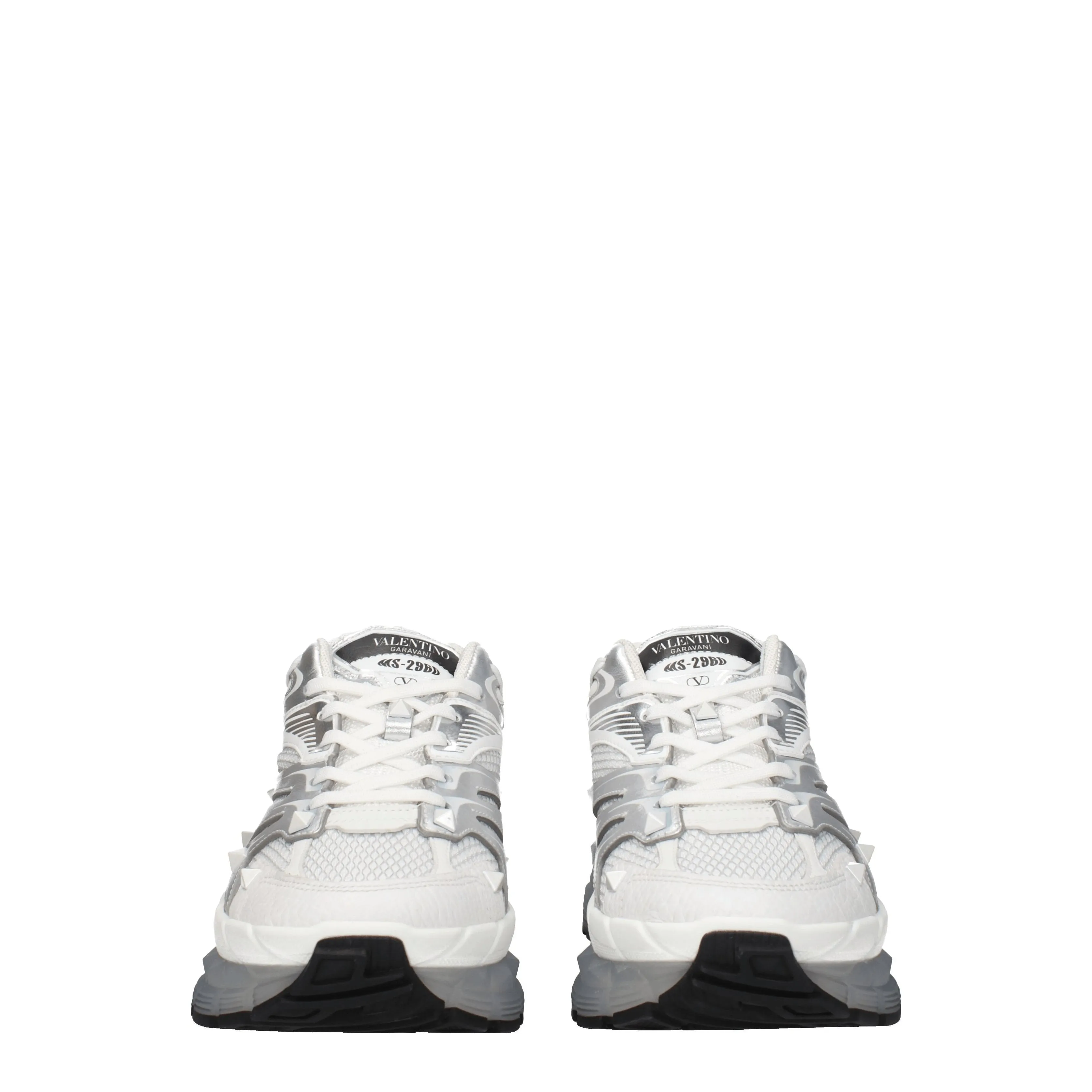 Valentino Garavani Sneakers Ms 2960 Uomo Tessuto Bianco/Argento