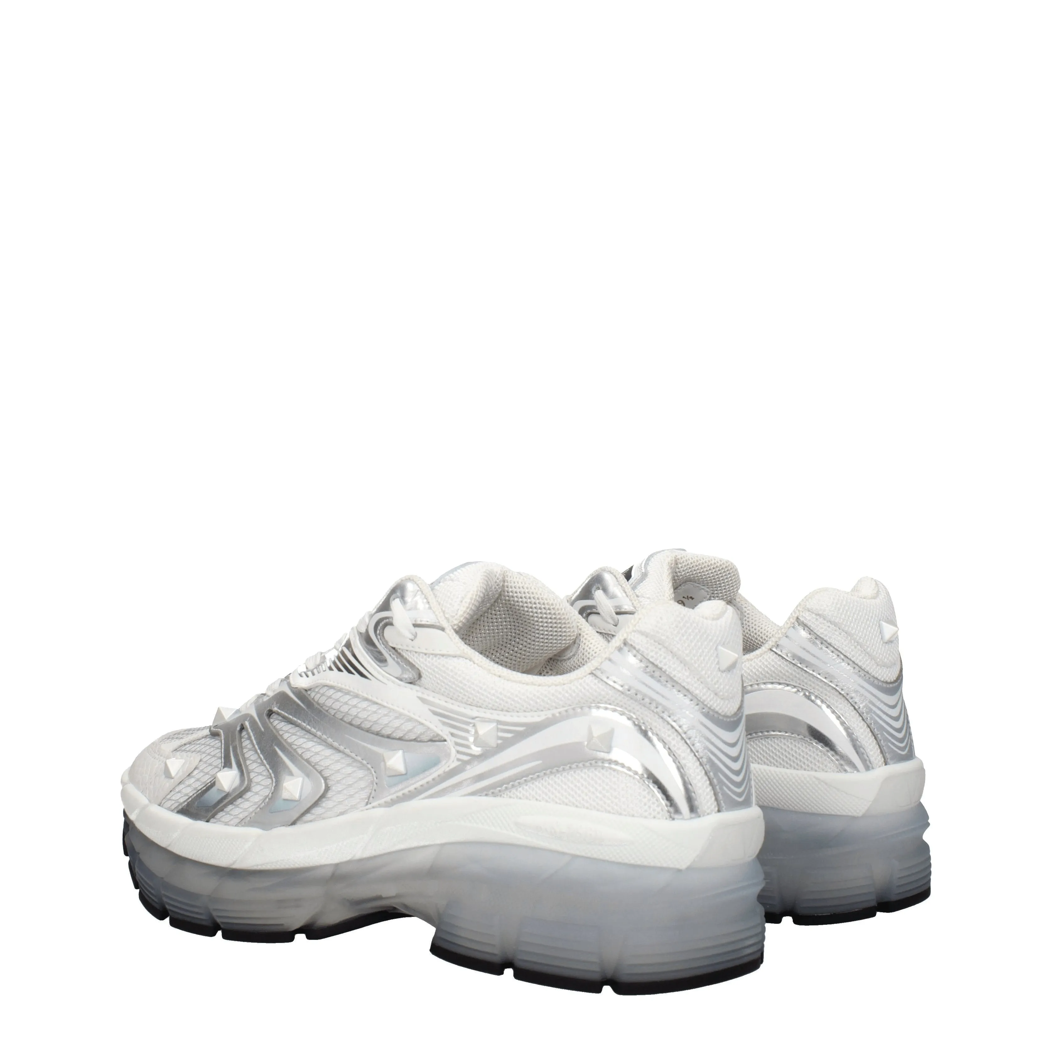 Valentino Garavani Sneakers Ms 2960 Uomo Tessuto Bianco/Argento