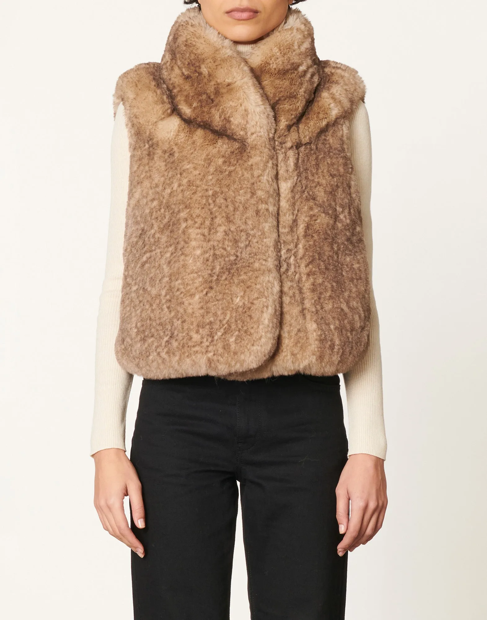VANESSA BRUNO Gilet Marcello in Eco Pelliccia Greige
