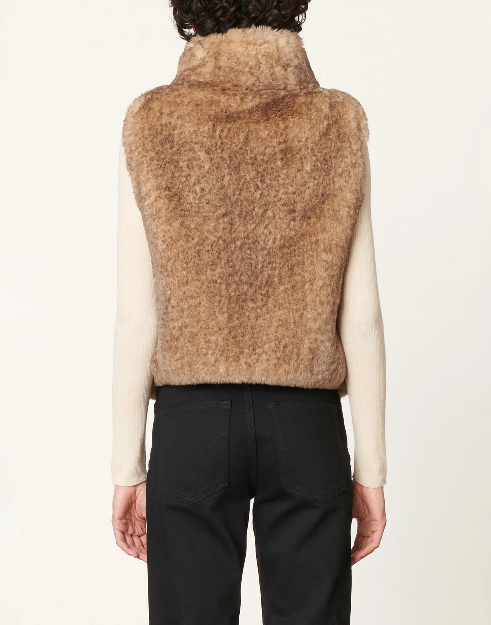 VANESSA BRUNO Gilet Marcello in Eco Pelliccia Greige