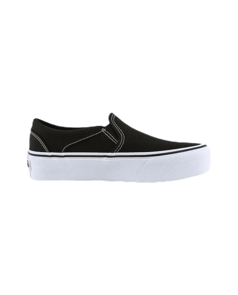 VANS ASHER Platform zeppa sneakers slip on ragazza donna nero