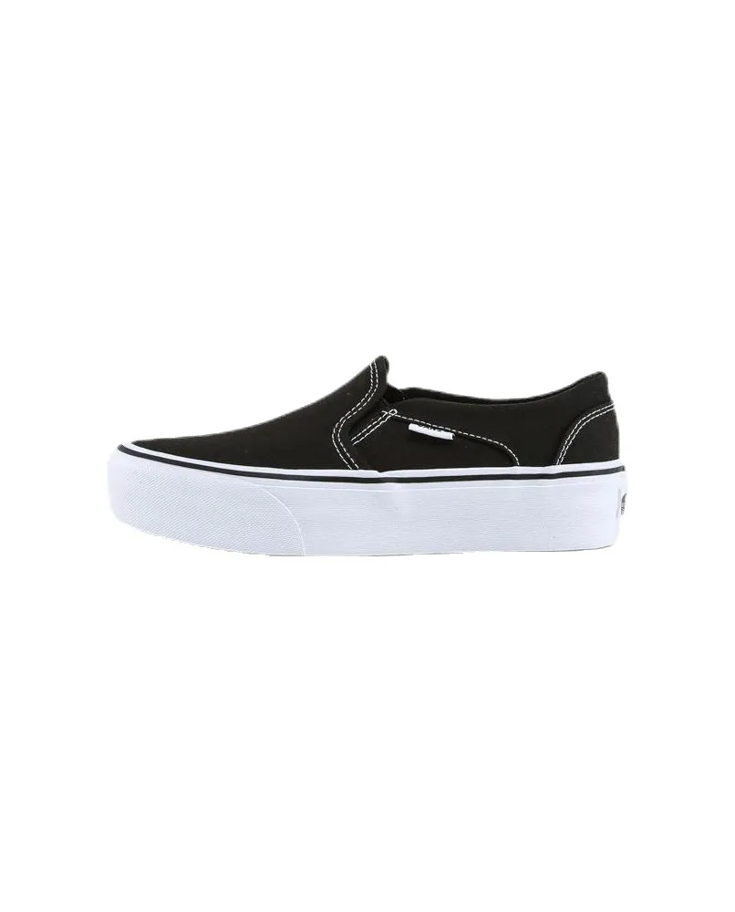 VANS ASHER Platform zeppa sneakers slip on ragazza donna nero