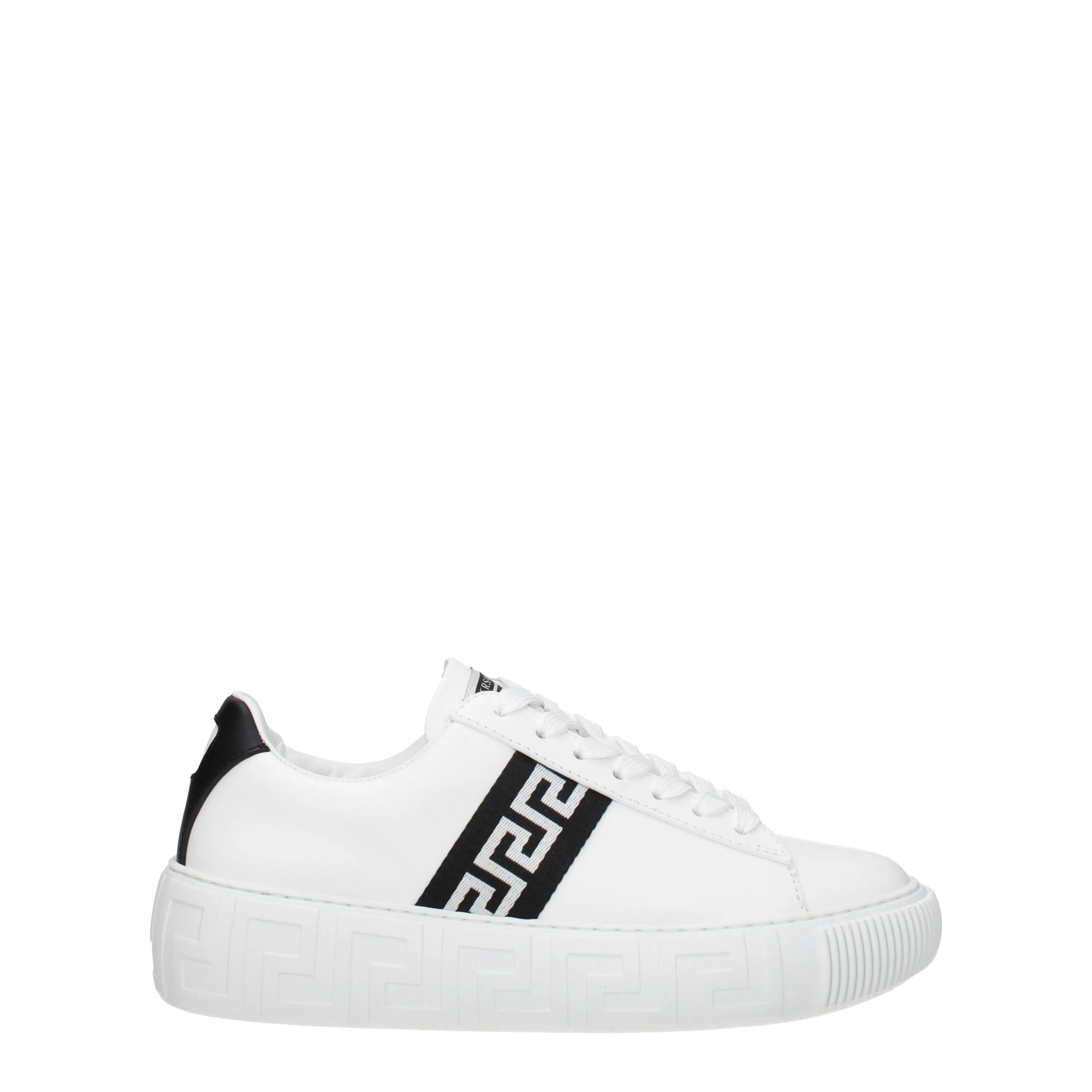 Versace Sneakers Greca Donna Pelle Bianco/Nero