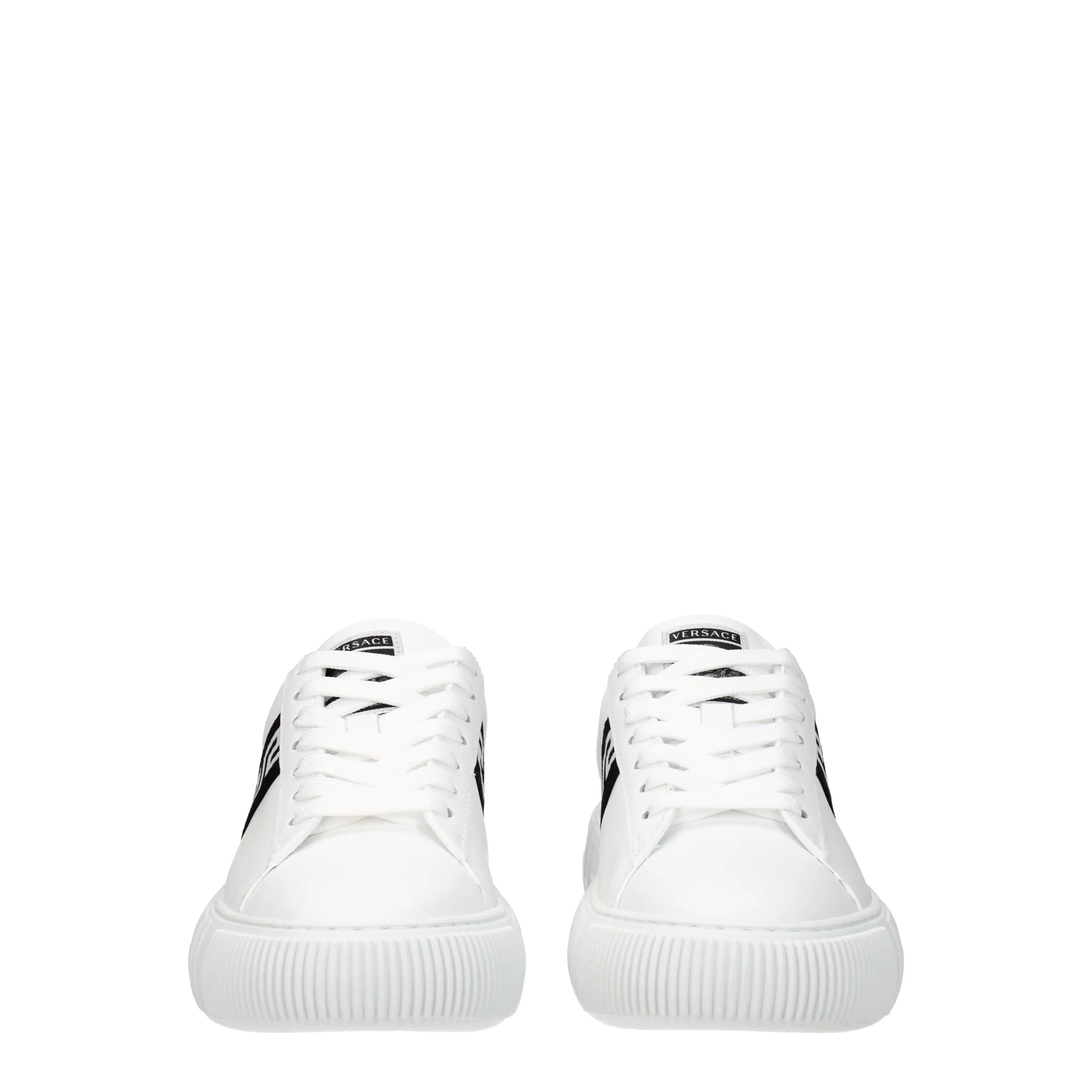 Versace Sneakers Greca Donna Pelle Bianco/Nero