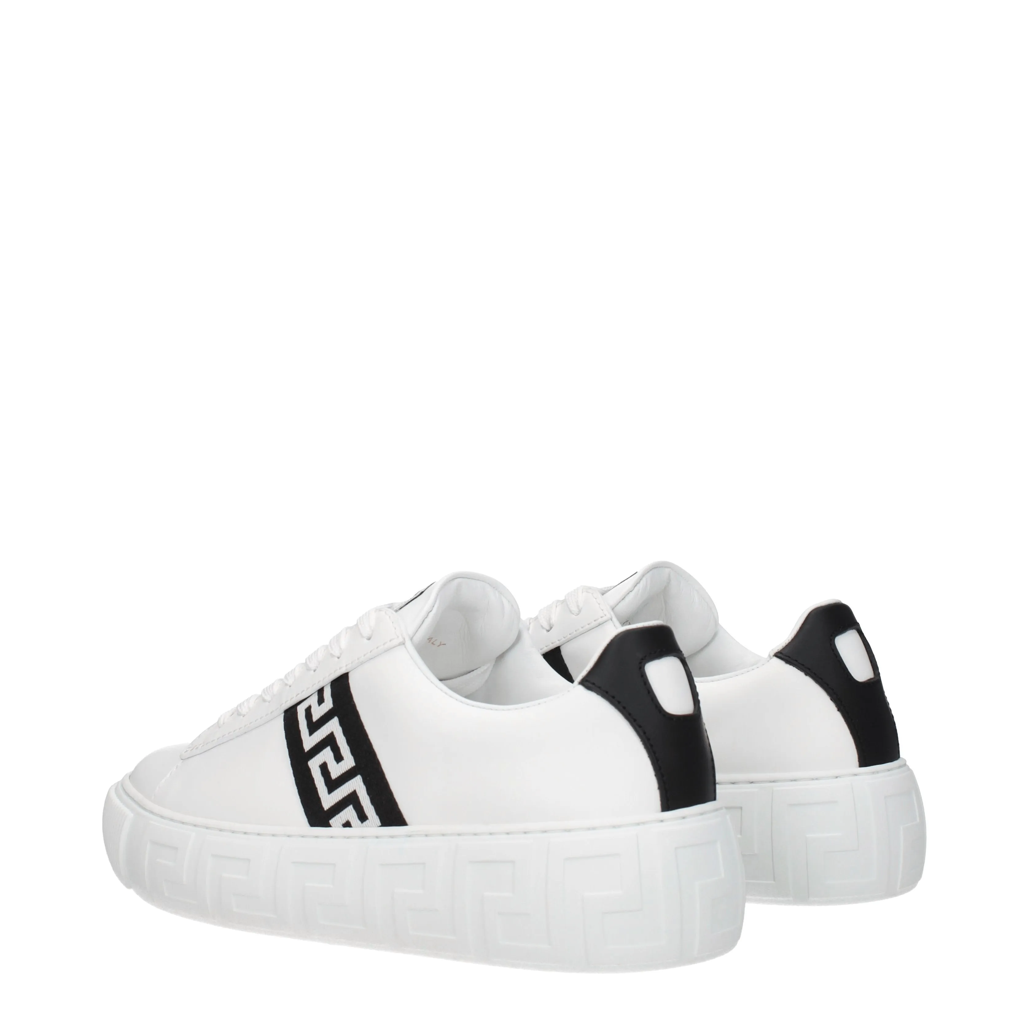 Versace Sneakers Greca Donna Pelle Bianco/Nero