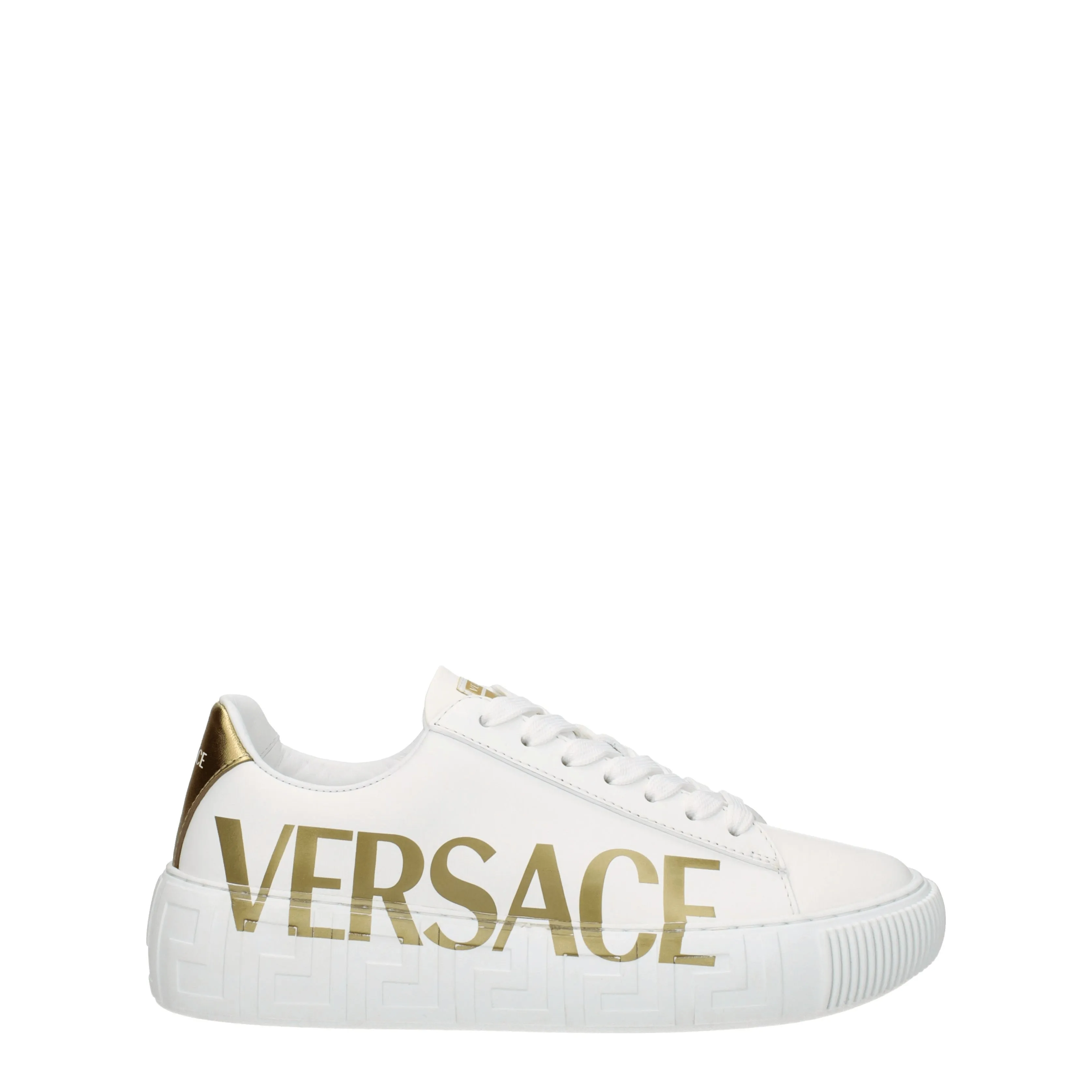 Versace Sneakers Greca Donna Pelle Bianco/Oro